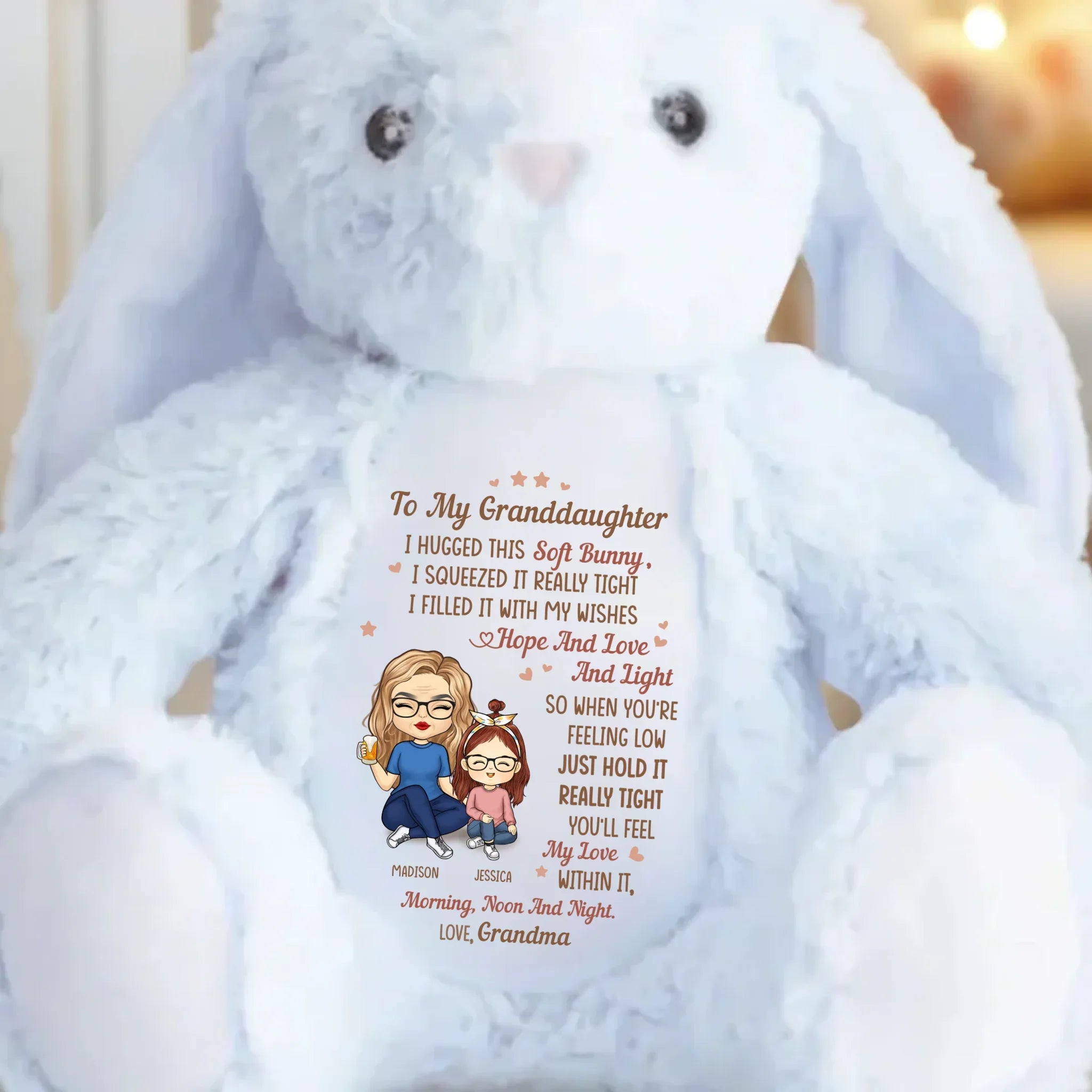 This Bunny Carries All My Love - Family Personalized Custom Easter Bunny Plush - Mother's Day, Gift For Mom, Grandma