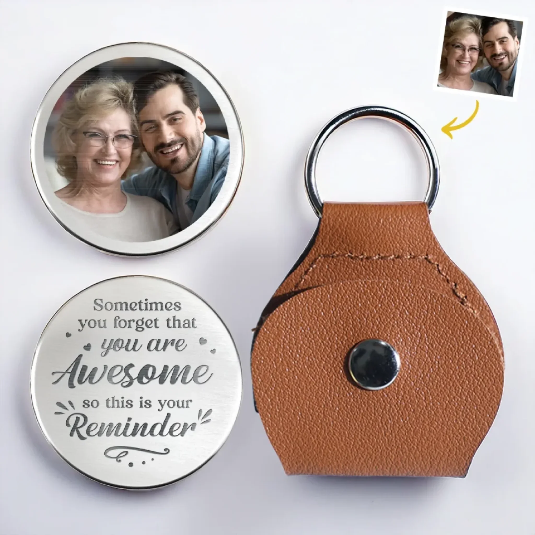 Custom Photo You’re Awesome. Don’t Forget It - Family Personalized Custom Pocket Hug - Gift For Son, Daughter, Grandson, Granddaughter