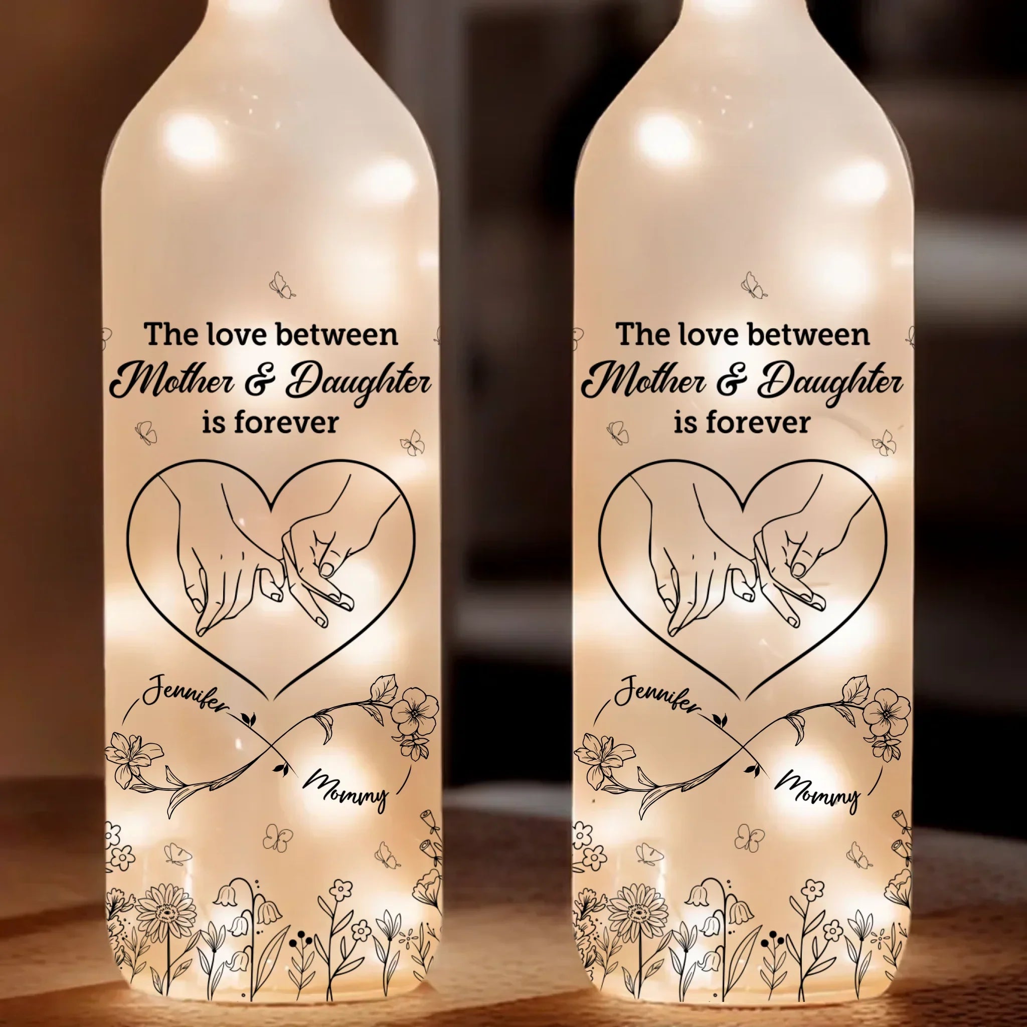 First My Mother, Forever My Friend - Family Personalized Custom Bottle Lamp - New Arrival, Mother's Day, Gift For Mom, Daughter AMZ