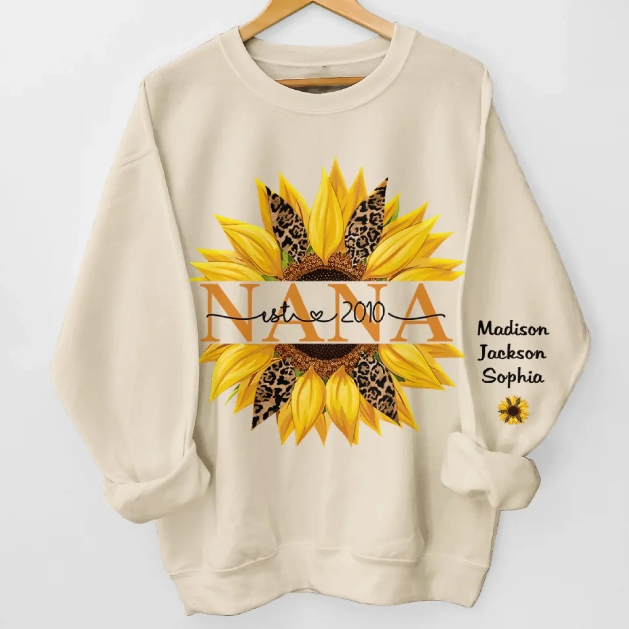 Mom, Blooming With Love - Family Personalized Custom Unisex Sweatshirt, Hoodie With Design On Sleeve - Mother's Day, Gift For Mom, Grandma