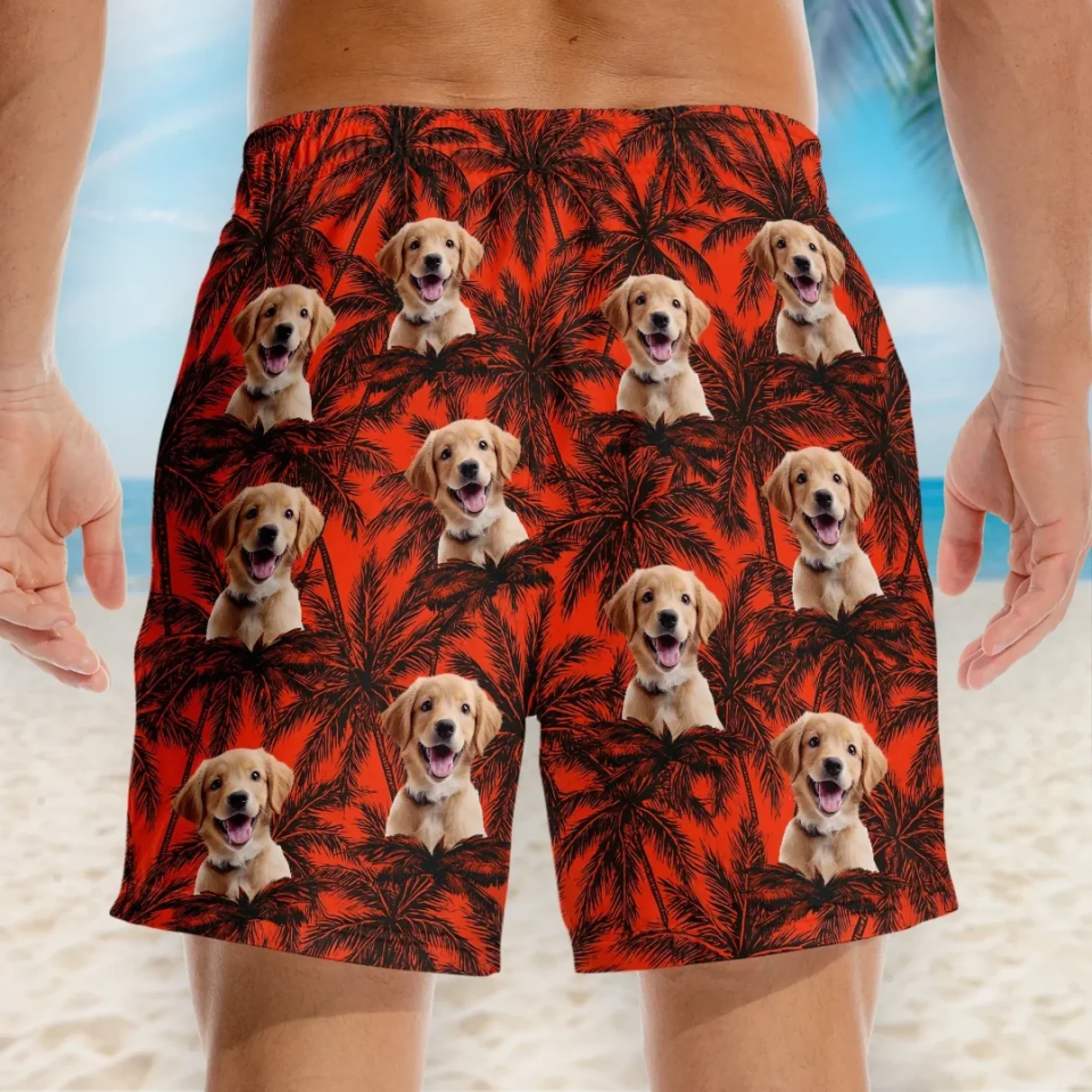Custom Photo Pawty In Paradise - Dog & Cat Personalized Custom Tropical Hawaiian Aloha Men Beach Shorts - Summer Vacation Gift For Pet Owners, Pet Lovers