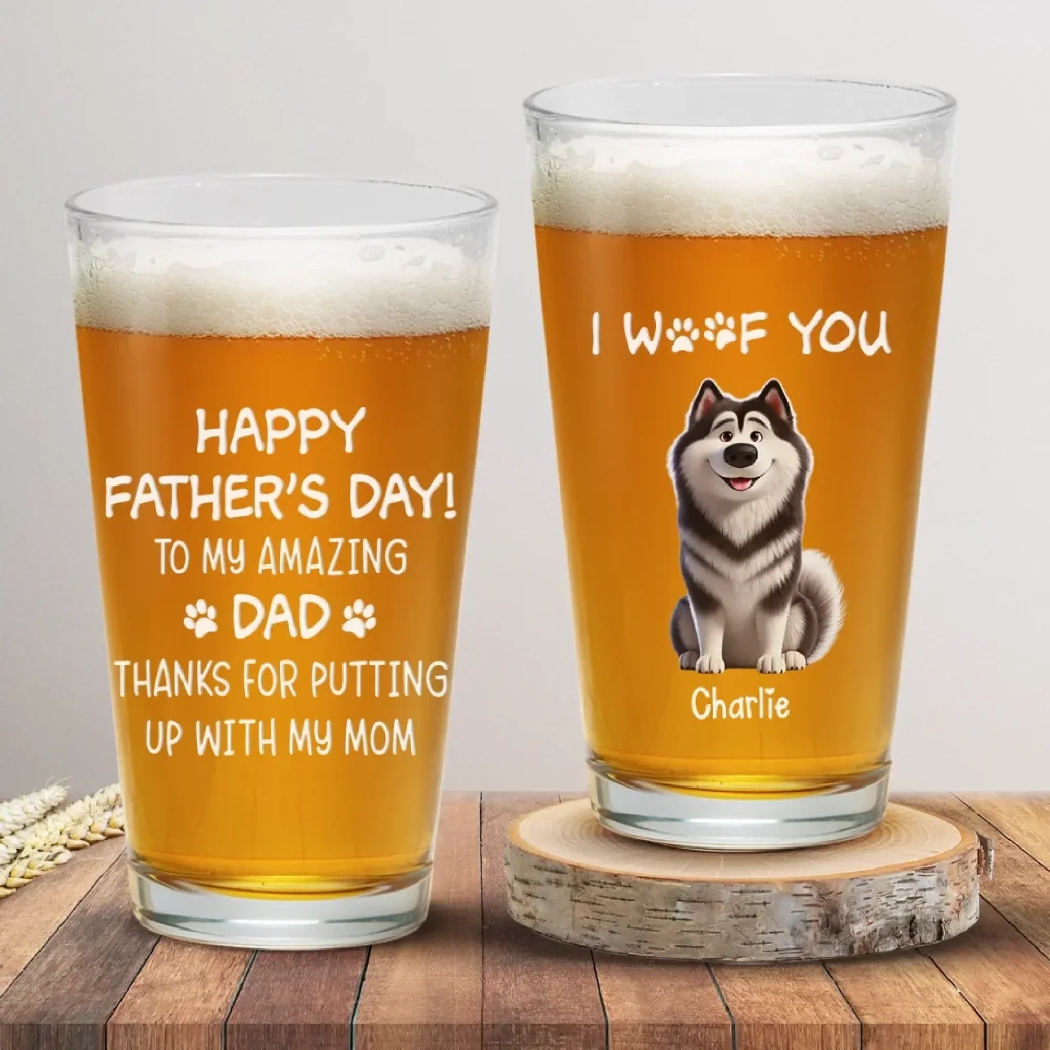 I May Stink Sometimes, But You Still Rock, Dad - Dog Personalized Custom Beer Glass - Father's Day, Gift For Pet Owners, Pet Lovers