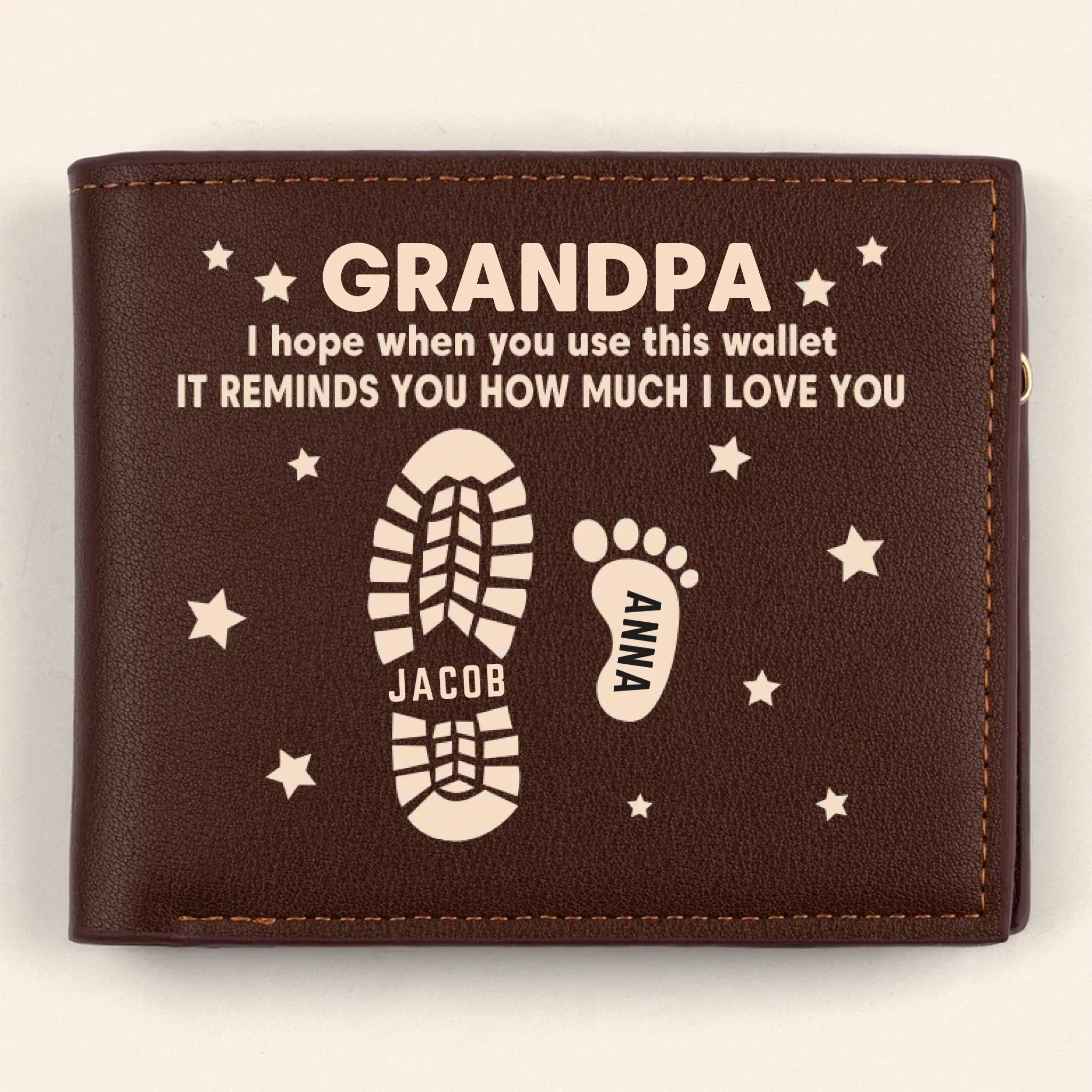 Carry This, And Carry Our Love With You Too - Family Personalized Custom Double-Sided Printed Leather Wallet - Father's Day, Gift For Dad, Grandpa