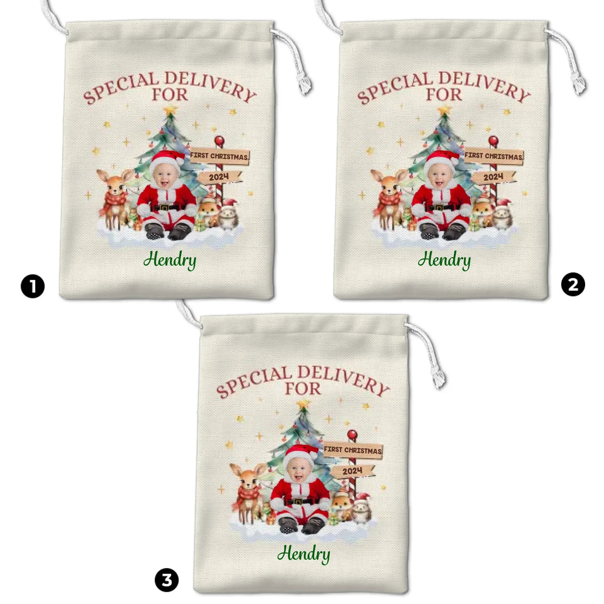 Custom Photo Special Delivery For My Kid - Personalized Custom Christmas Favor Bag - Christmas Gift For Kid