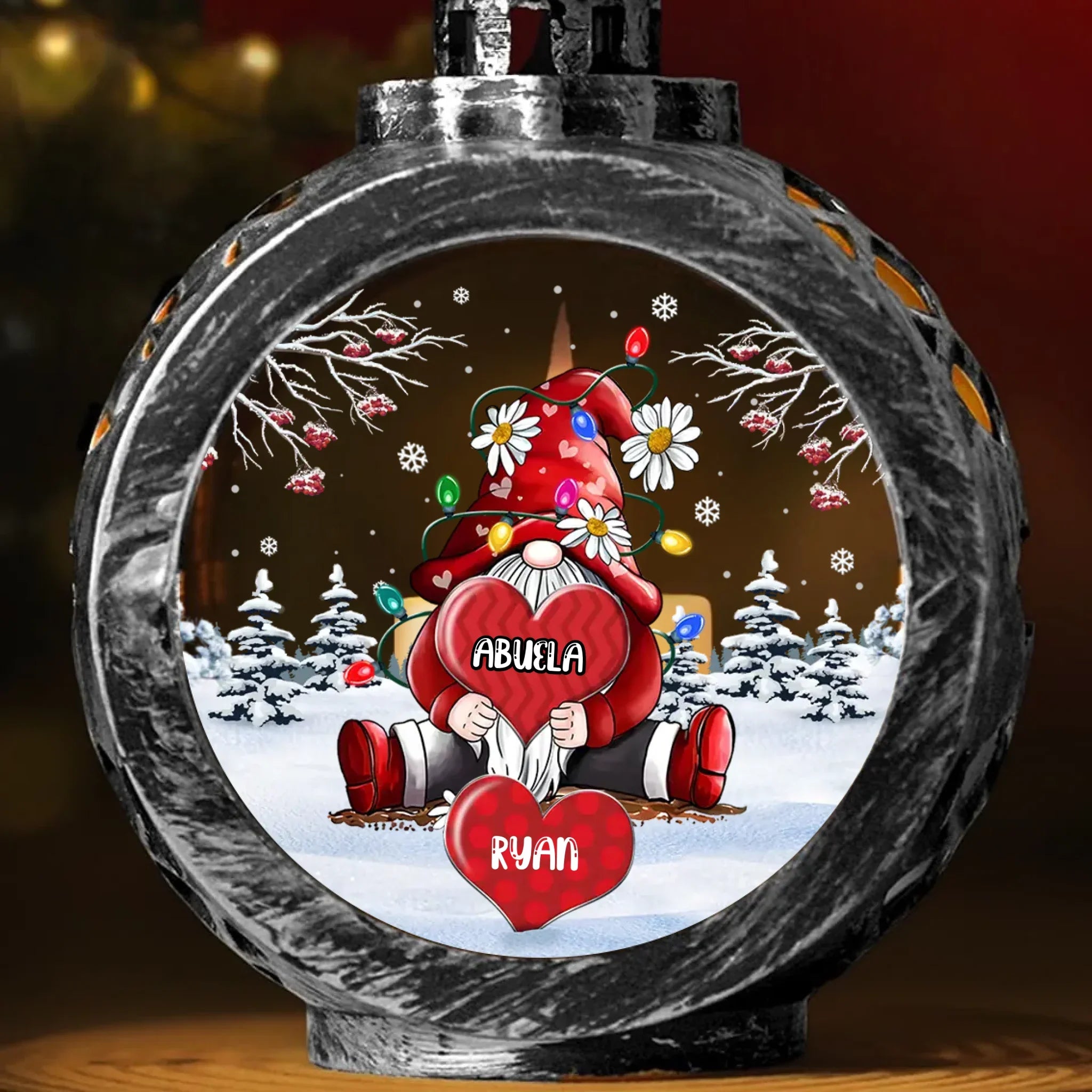In My Heart, There’s Always Room For My Grandkids - Family Personalized Custom Candlelight Lantern Ornament - Christmas Gift For Mom, Grandma