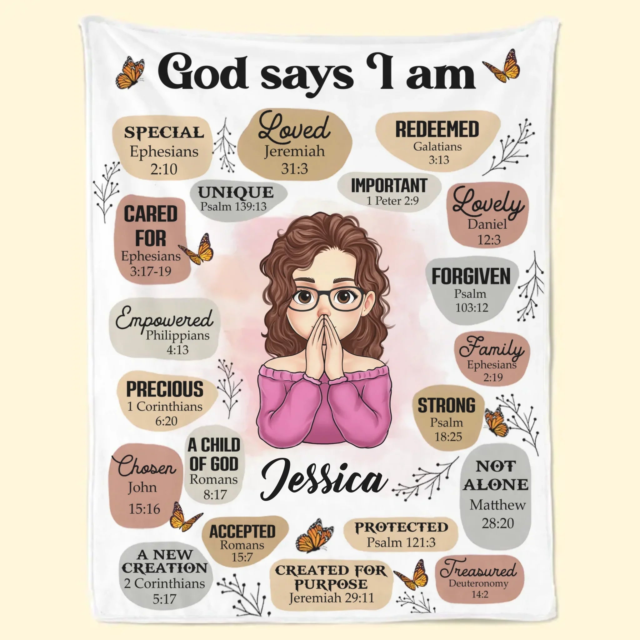 God Says You Are Self-Love Affirmations - Friend Personalized Custom Blanket - Gift For Best Friends, Family Members, Coworkers, Yourself