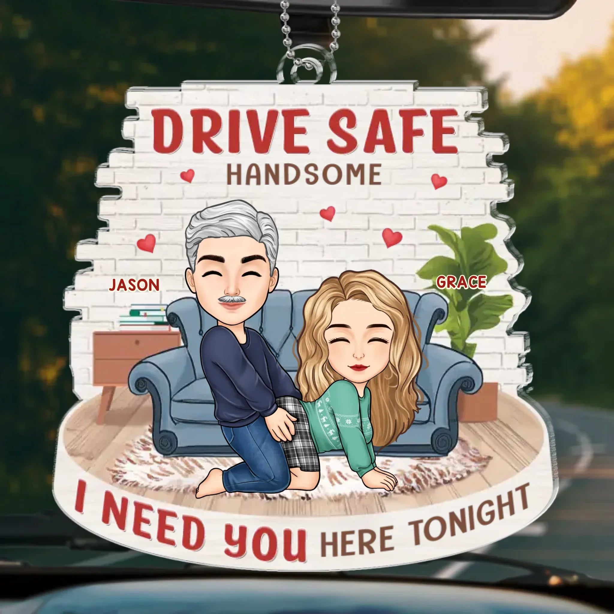 Born To Drive - Couple Personalized Custom Car Ornament - Acrylic Custom Shaped - Gift For Husband Wife, Anniversary