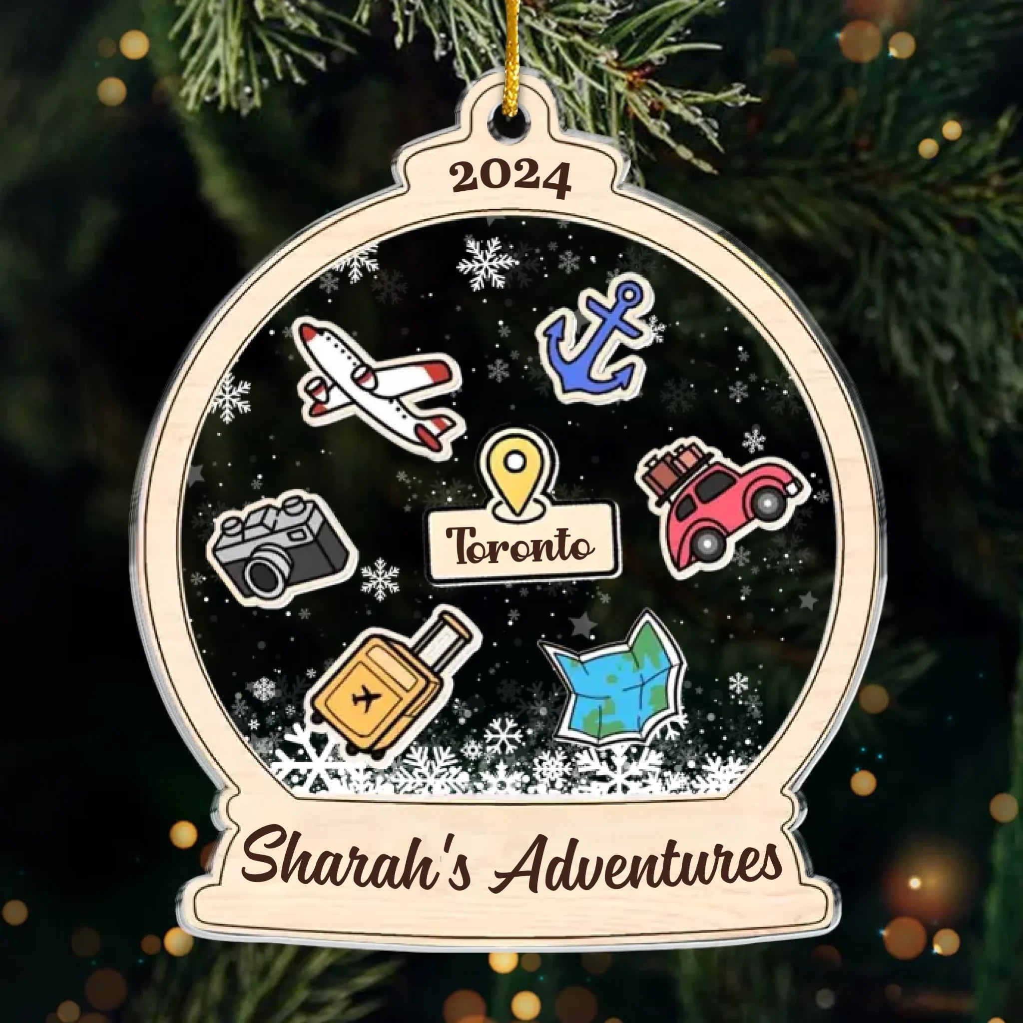 My Memorable And Fun Trips - Travel Personalized Custom Ornament - Acrylic Custom Shaped - Christmas Gift For Family Members, Gift For Adventure Travel Lovers