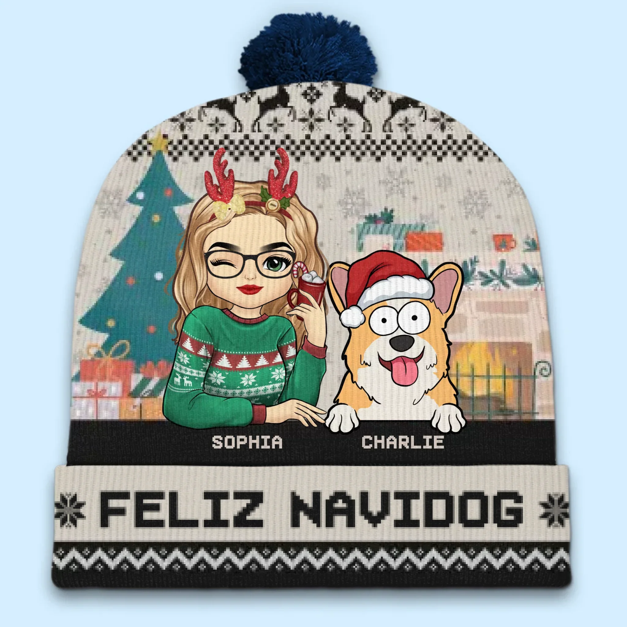 Season's Greetings From My Furry Family To Yours - Dog & Cat Personalized Custom Christmas Beanie Hat - Christmas Gift For Pet Owners, Pet Lovers