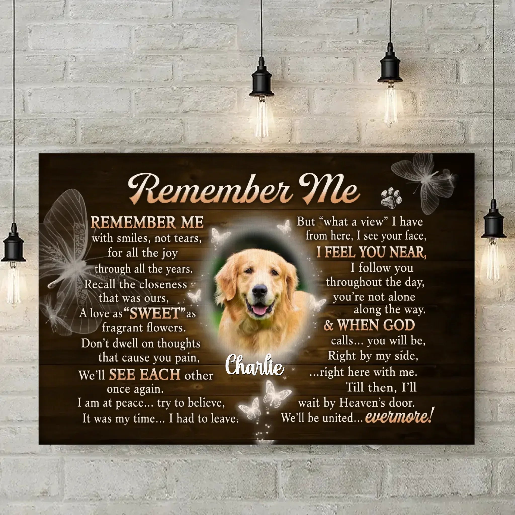 Custom Photo You Will Be Right By My Side - Memorial Personalized Custom Horizontal Poster - Sympathy Gift For Pet Owners, Pet Lovers