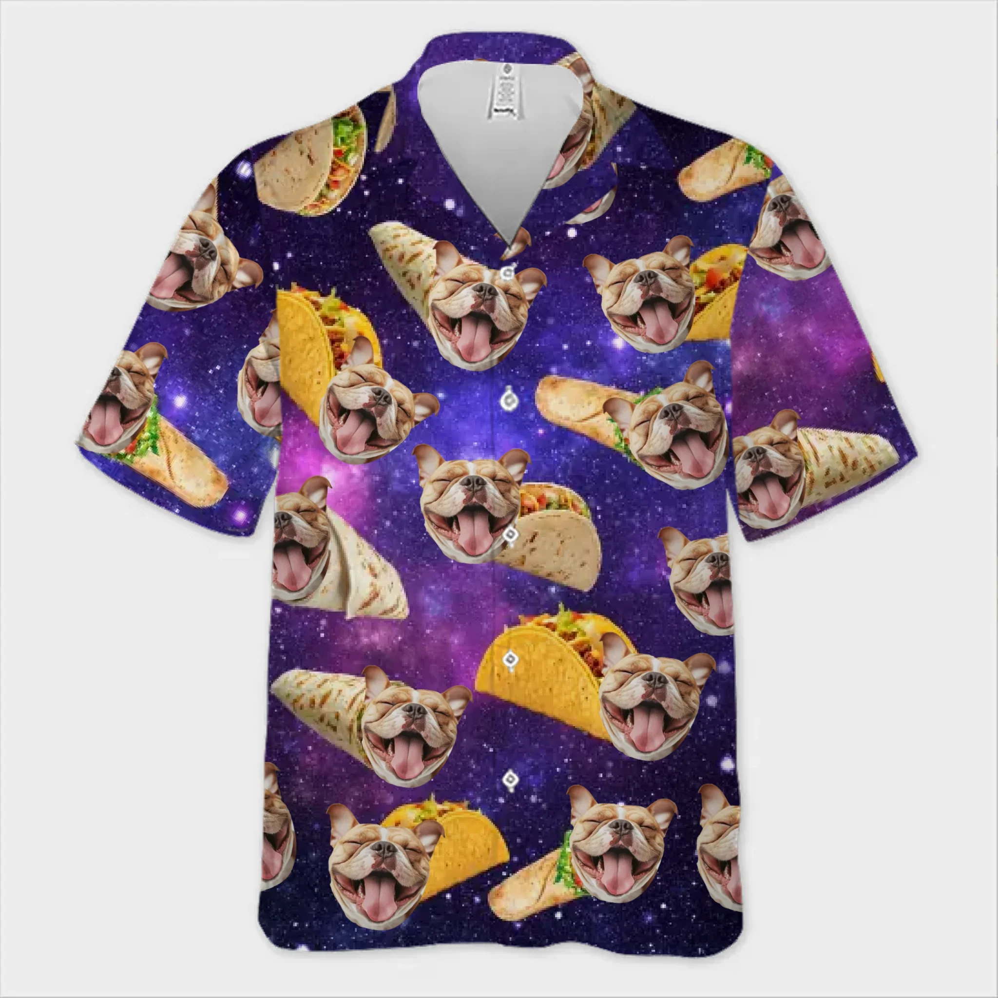 Custom Photo Just A Taco Dog With Dreams - Dog & Cat Personalized Custom Unisex Tropical Hawaiian Aloha Shirt - Summer Vacation Gift, Gift For Pet Owners, Pet Lovers, Travel Lovers