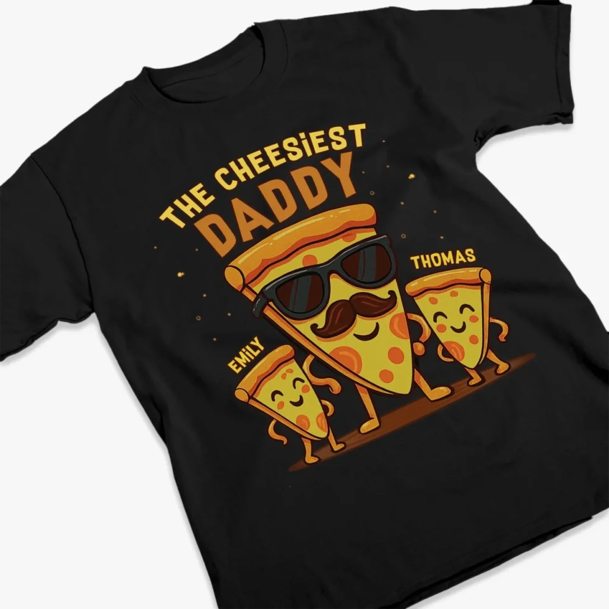 The Cheesiest Daddy - Family Personalized Custom Unisex T-shirt, Premium T-shirt, Hoodie - Father's Day, Gift For Dad, Grandpa