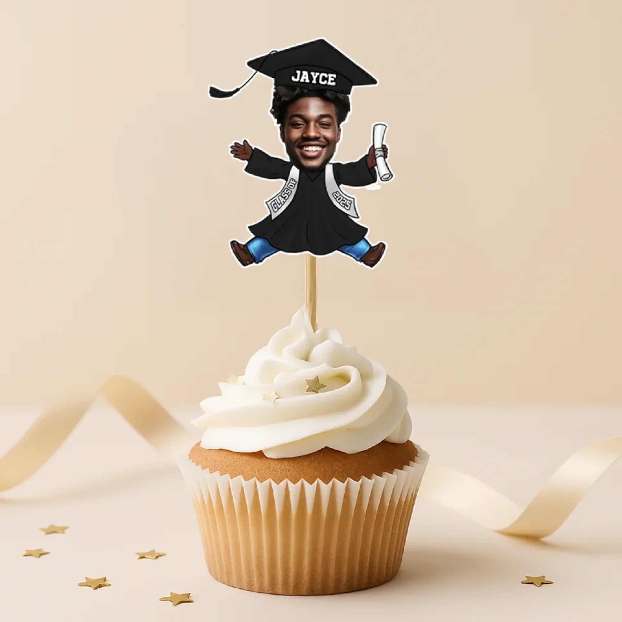 Custom Photo Sweet Success, One Bite At A Time - Family Personalized Custom Cake Toppers - Graduation Gift For Family Members, Siblings, Brothers, Sisters, Best Friends