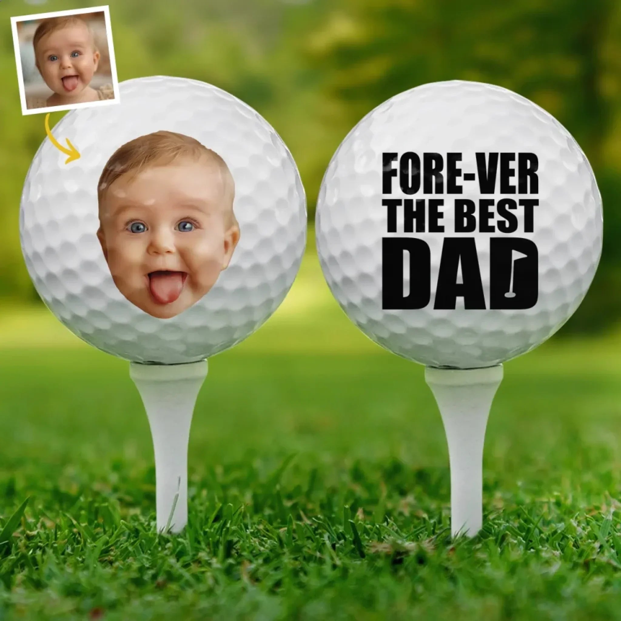Custom Photo Master Of The Dad Course - Family Personalized Custom Golf Ball - Father's Day, Gift For Sport Lovers, Sport Players, Dad, Grandpa