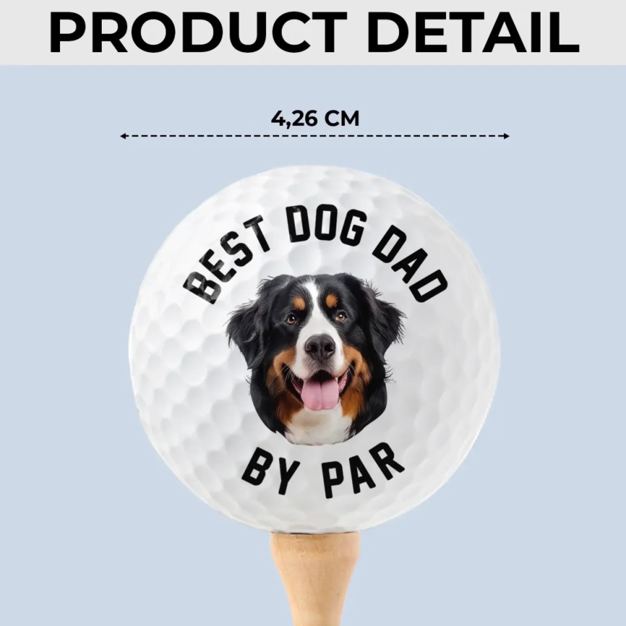 Custom Photo Dog Dad On Par - Dog & Cat Personalized Custom Golf Ball - Father's Day, Gift For Sport Lovers, Sport Players, Pet Owners, Pet Lovers