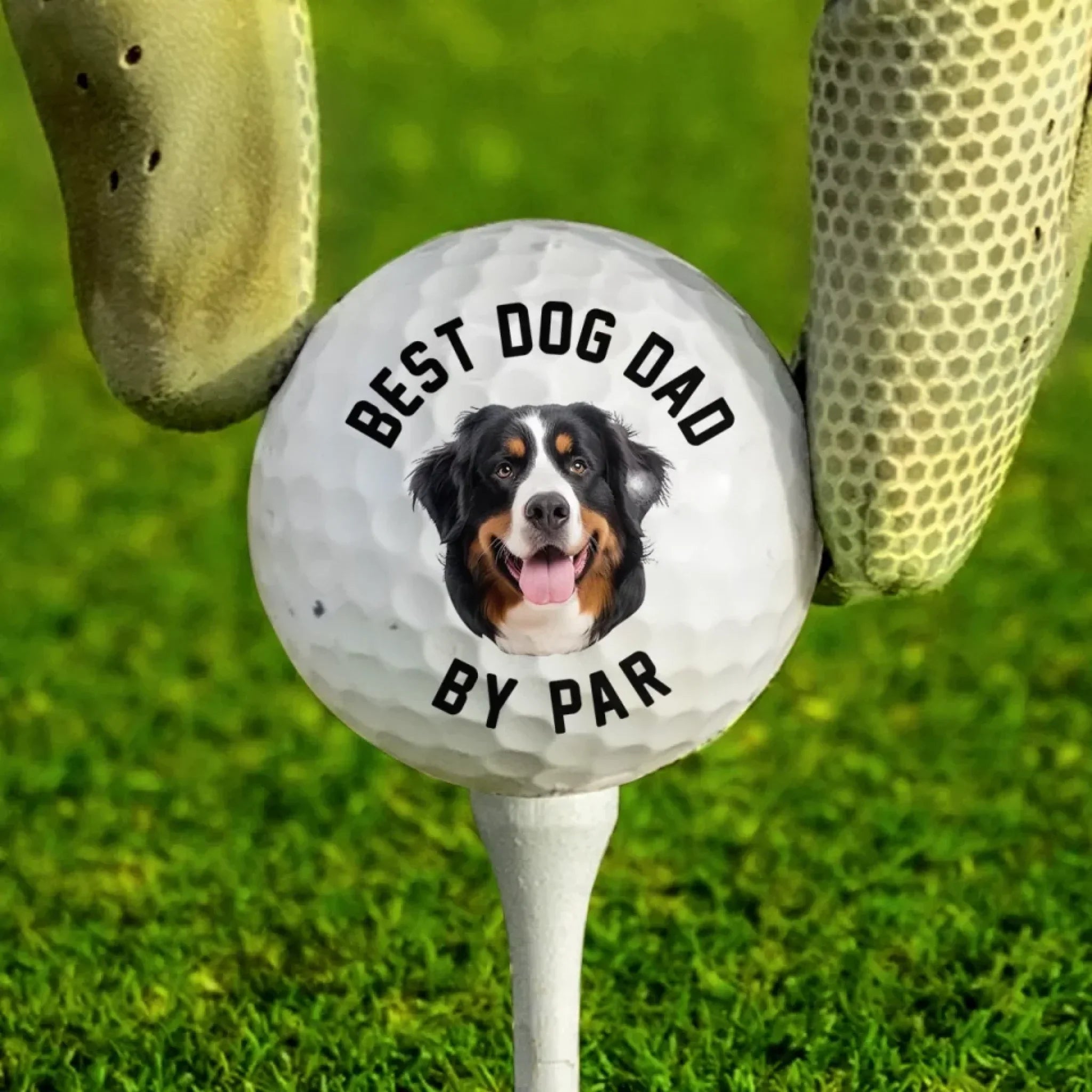 Custom Photo Dog Dad On Par - Dog & Cat Personalized Custom Golf Ball - Father's Day, Gift For Sport Lovers, Sport Players, Pet Owners, Pet Lovers