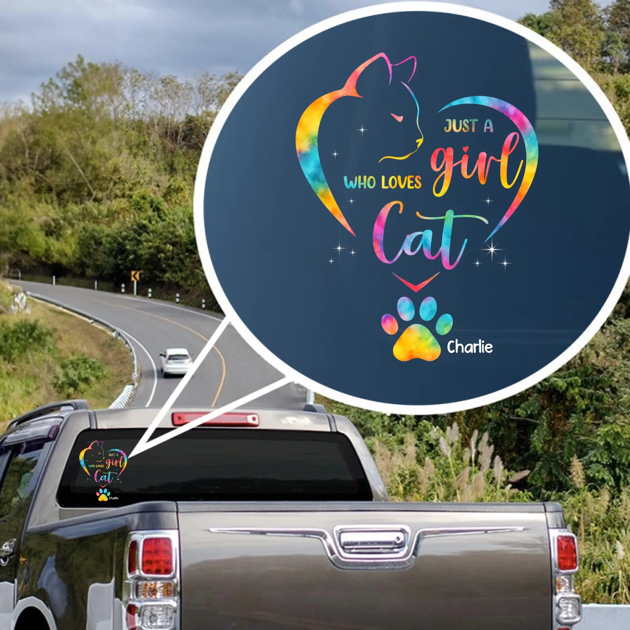 Just A Girl Who Loves Cats - Cat Personalized Custom Decal - Gift For Pet Owners, Pet Lovers