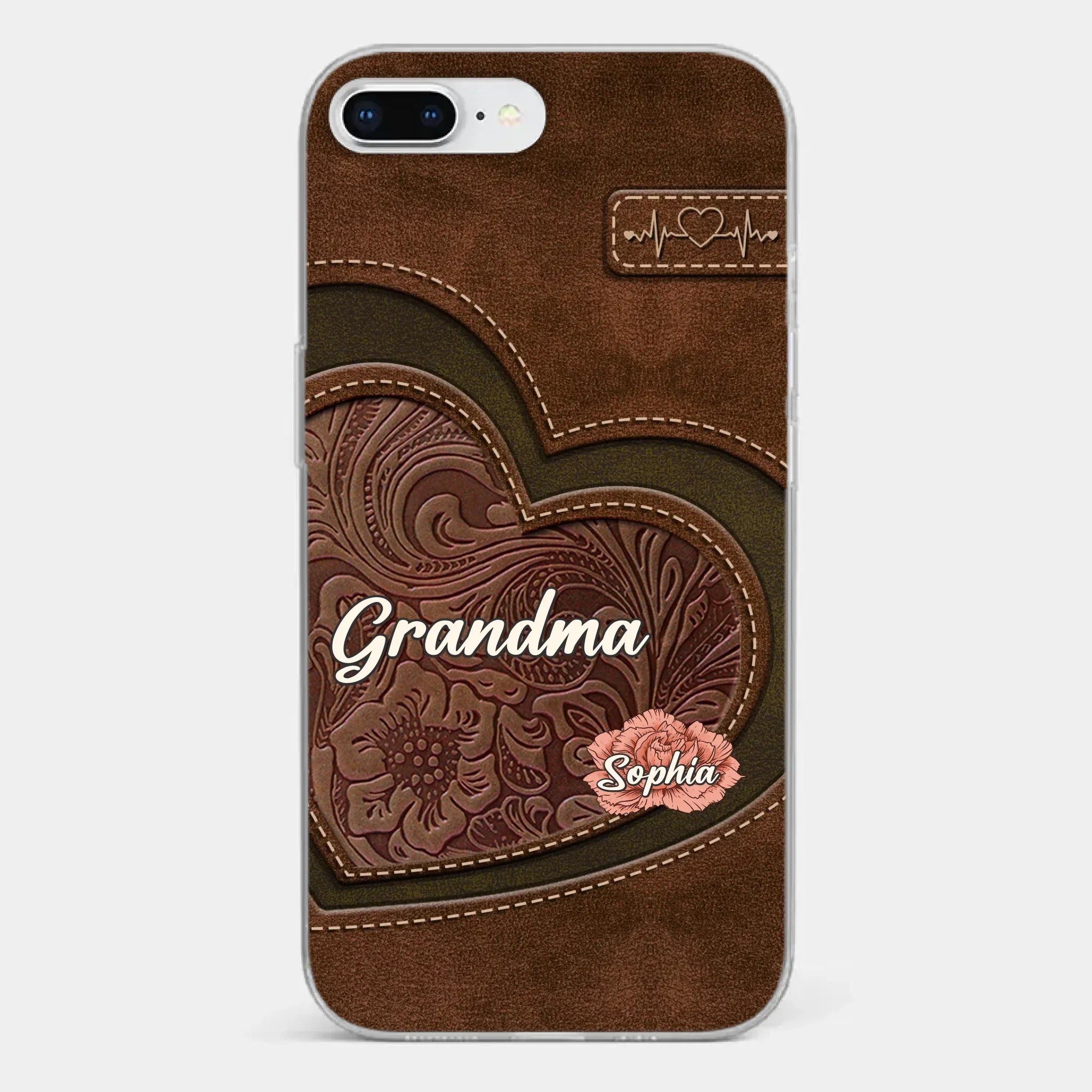 Her Love Blossoms In Every Season - Family Personalized Custom Clear Phone Case - Gift For Mom, Grandma