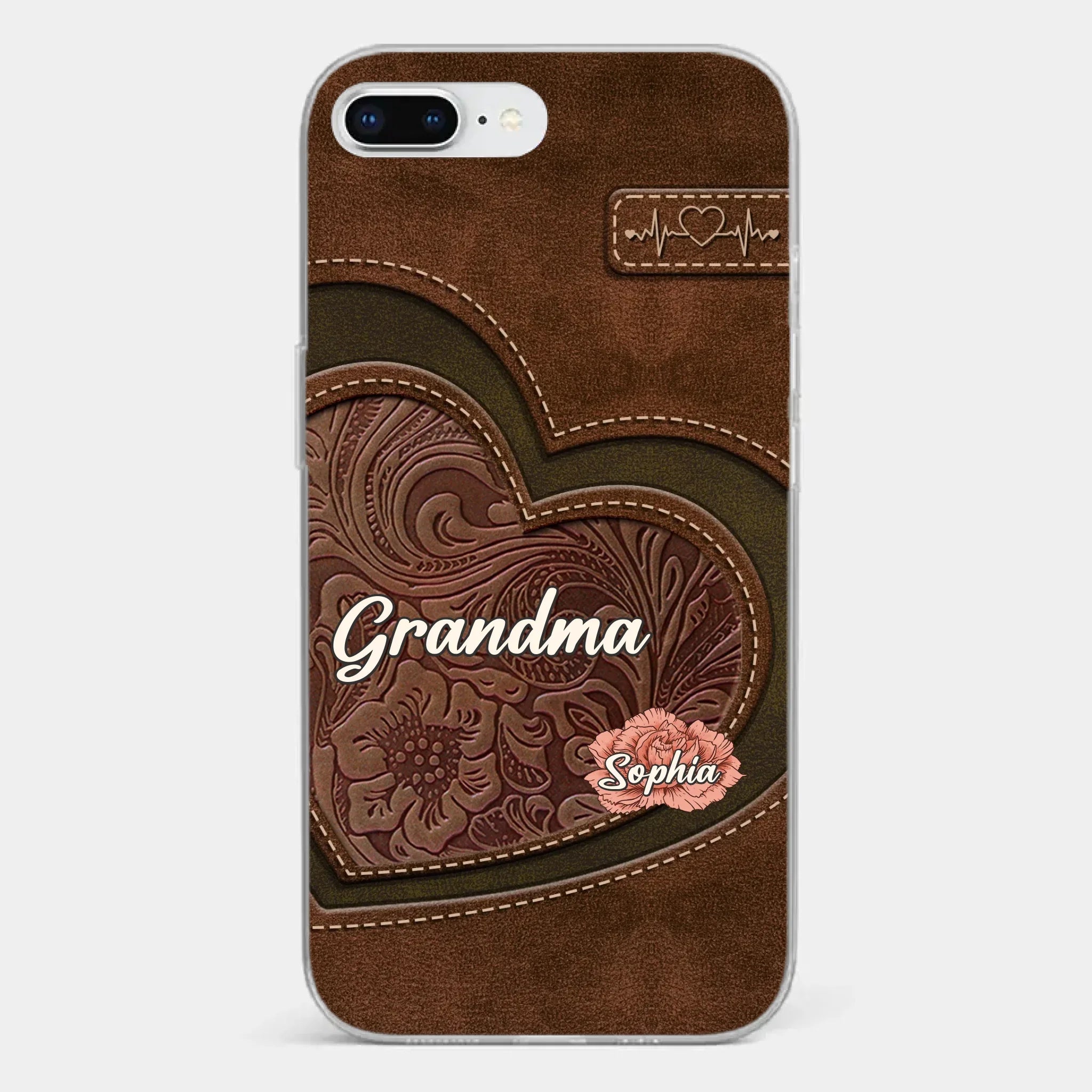 Her Love Blossoms In Every Season - Family Personalized Custom Clear Phone Case - Gift For Mom, Grandma