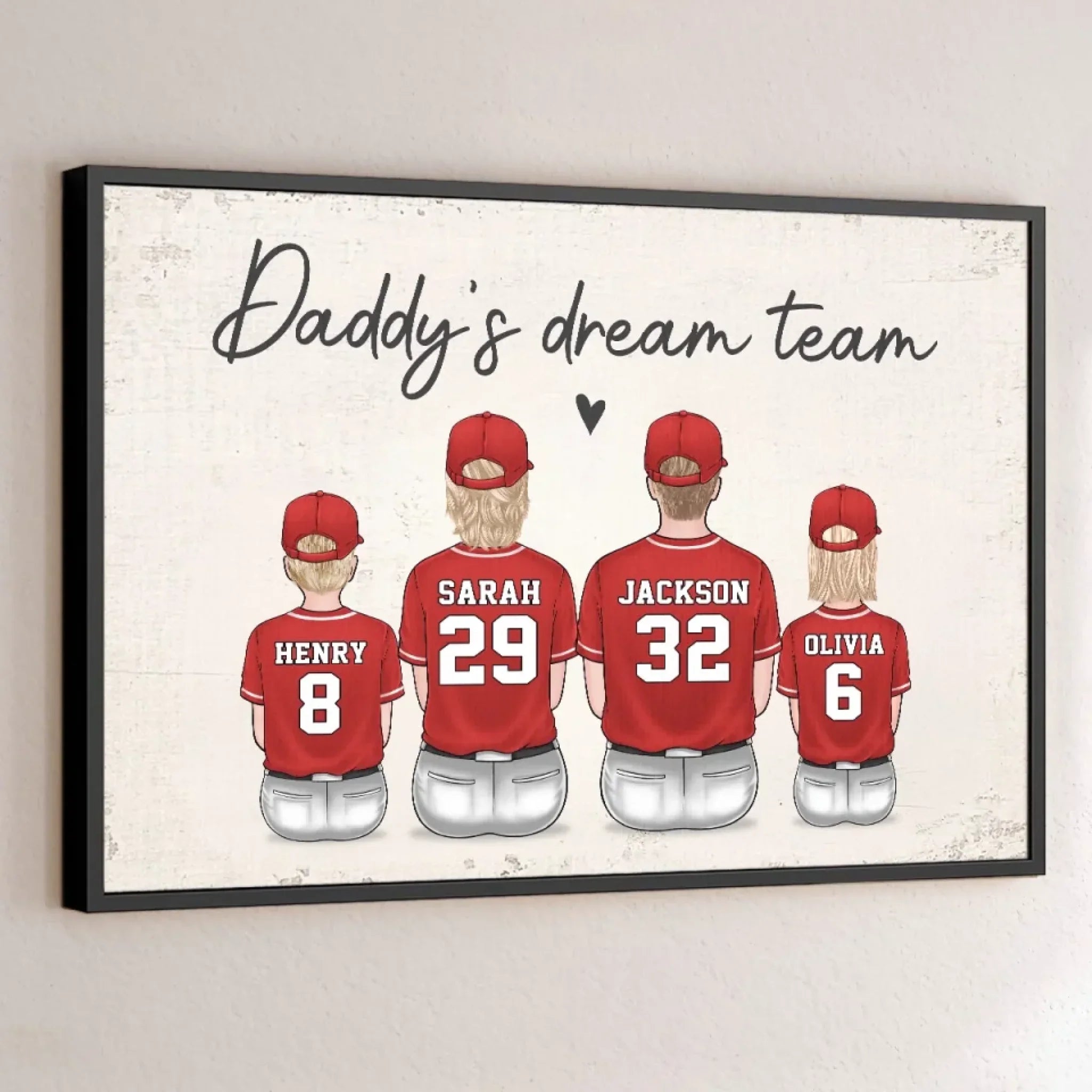 Together We Make A Winning Team - Family Personalized Custom Horizontal Poster - Father's Day, Gift For Dad, Sport Lovers, Sport Players