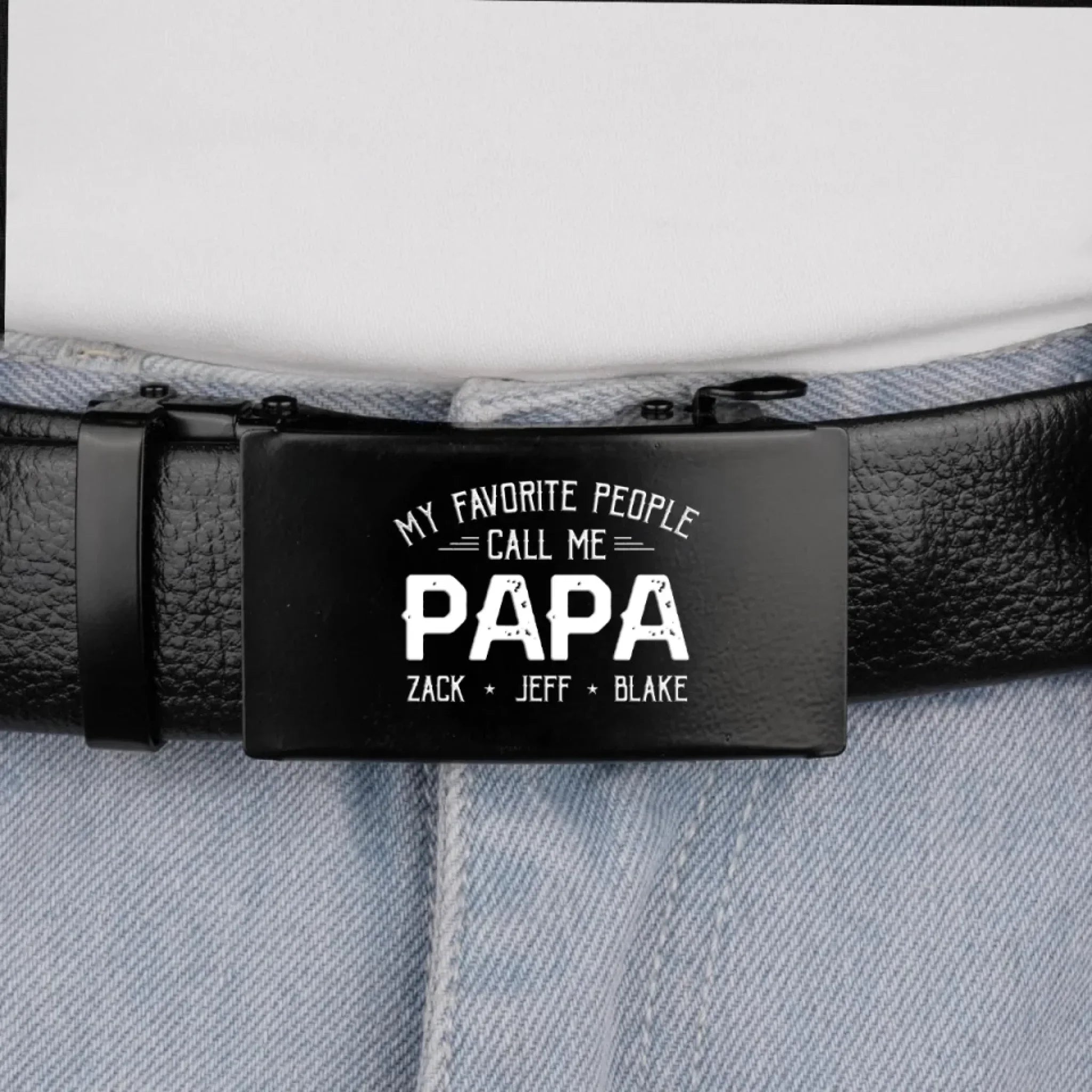 They Call Me Papa, That’s My Superpower - Family Personalized Custom Printed Belt Buckle - Father's Day, Gift For Dad, Grandpa