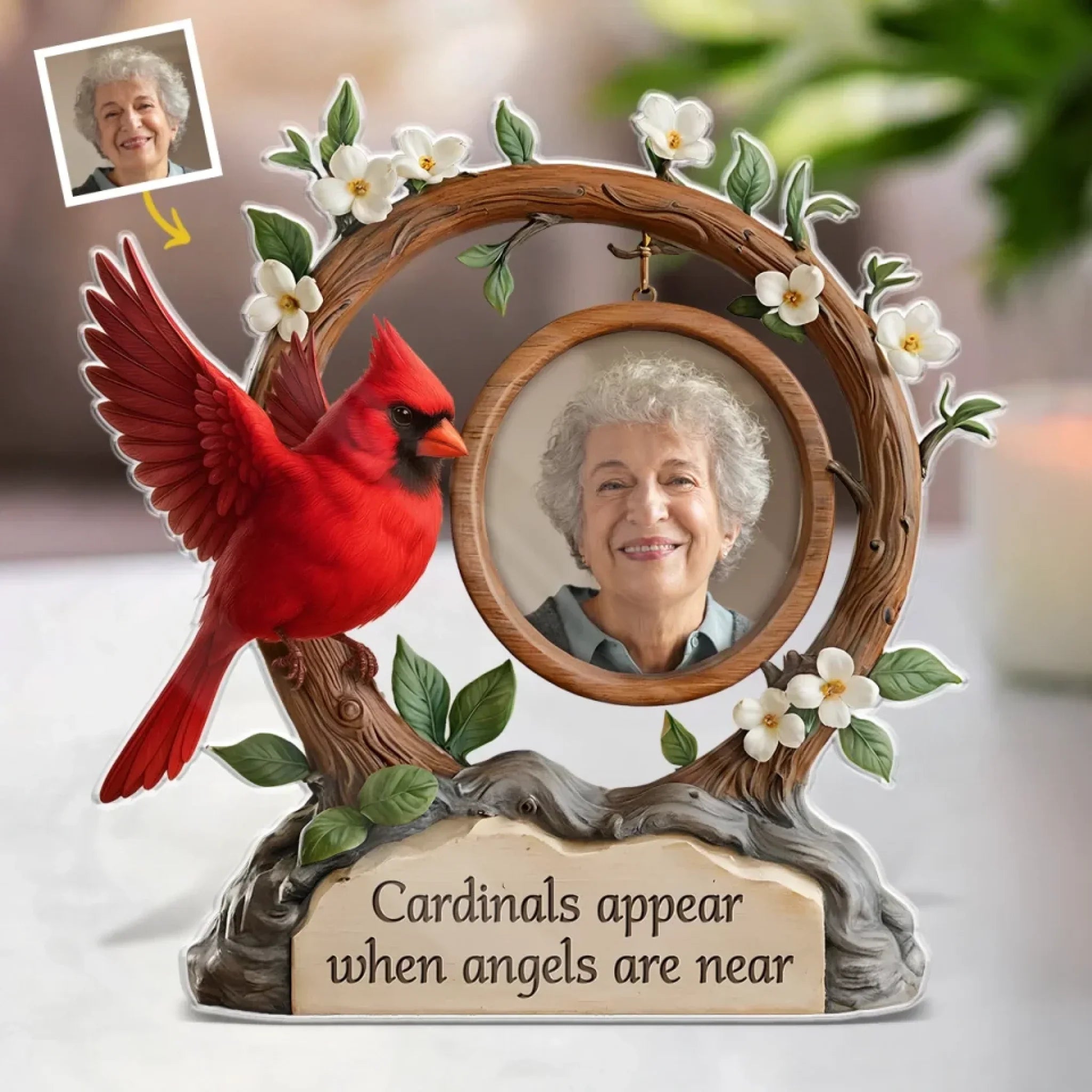 Custom Photo Forever Loved, Never Forgotten - Memorial Personalized Custom Acrylic Plaque Custom Shape - Sympathy Gift For Family Members
