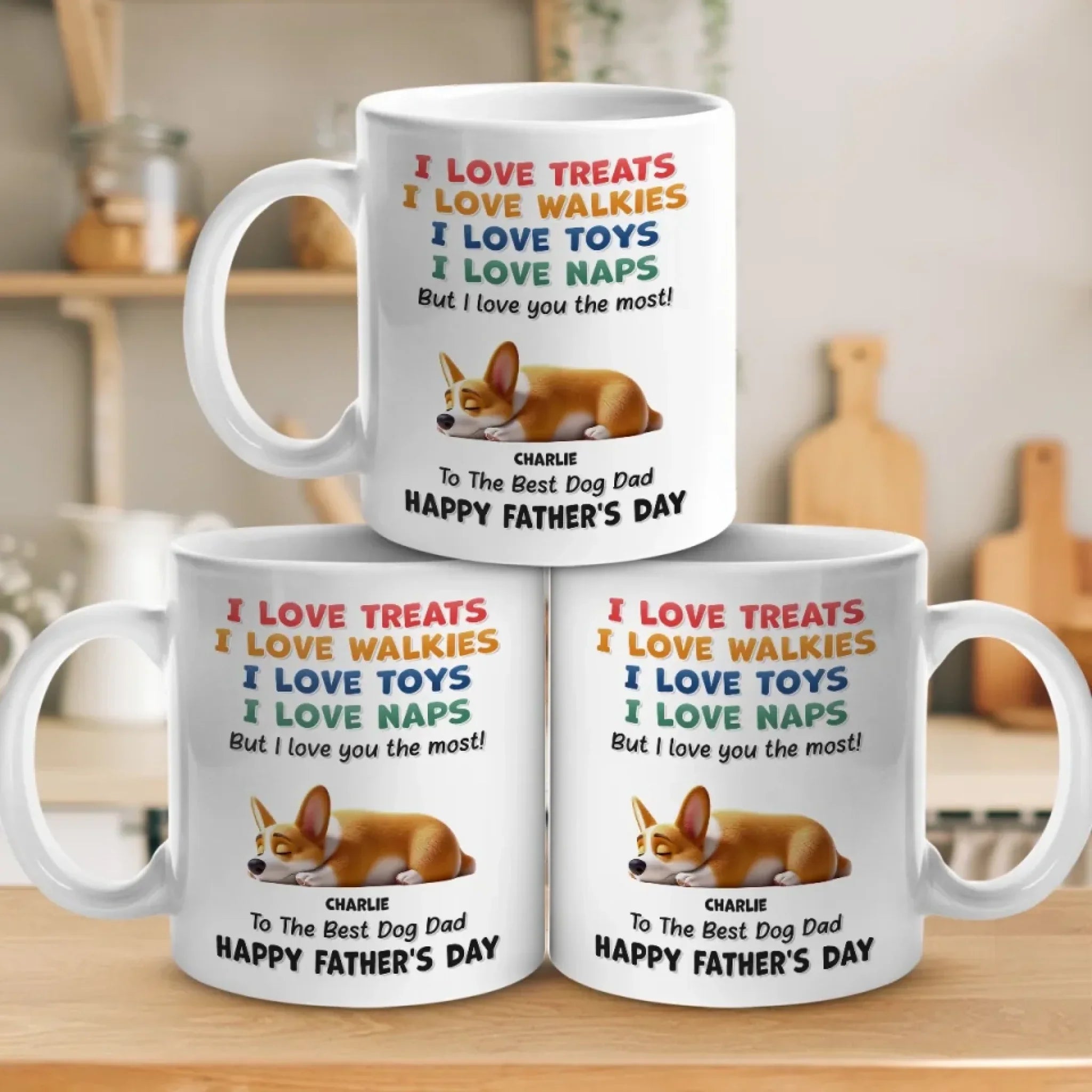 I Love Treats, I Love Playtime But I Love You The Most - Dog Personalized Custom Mug - Father's Day, Mother's Day, Gift For Pet Owners, Pet Lovers