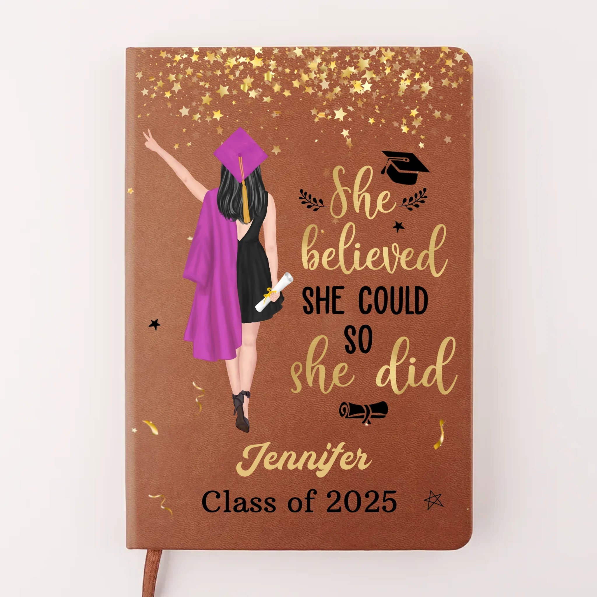 Watch Me Write My Next Chapter - Family Personalized Custom Leather Journal - Graduation Gift For Family Members, Siblings, Brothers, Sisters