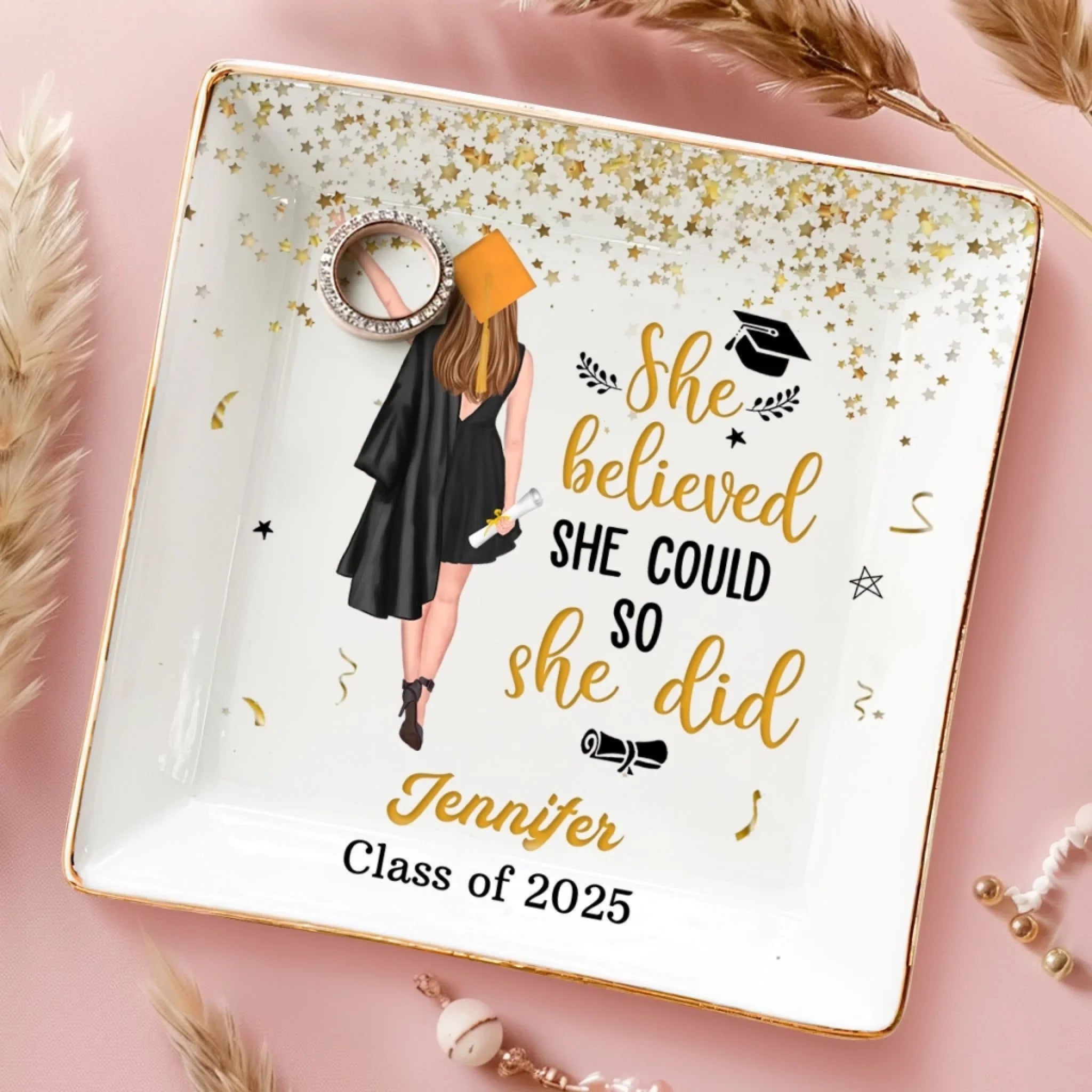 Chapter Closed, Legend Begins - Family Personalized Custom Full-Print Jewelry Dish - Graduation Gift For Family Members, Siblings, Brothers, Sisters