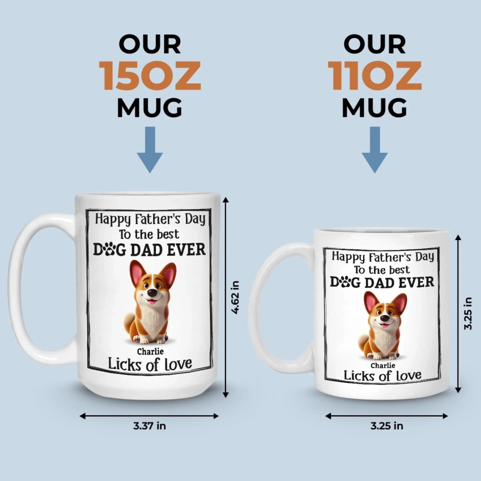 Happy Father’s Day To The Best Dog Dad Ever - Dog Personalized Custom Mug - Father's Day, Gift For Pet Owners, Pet Lovers