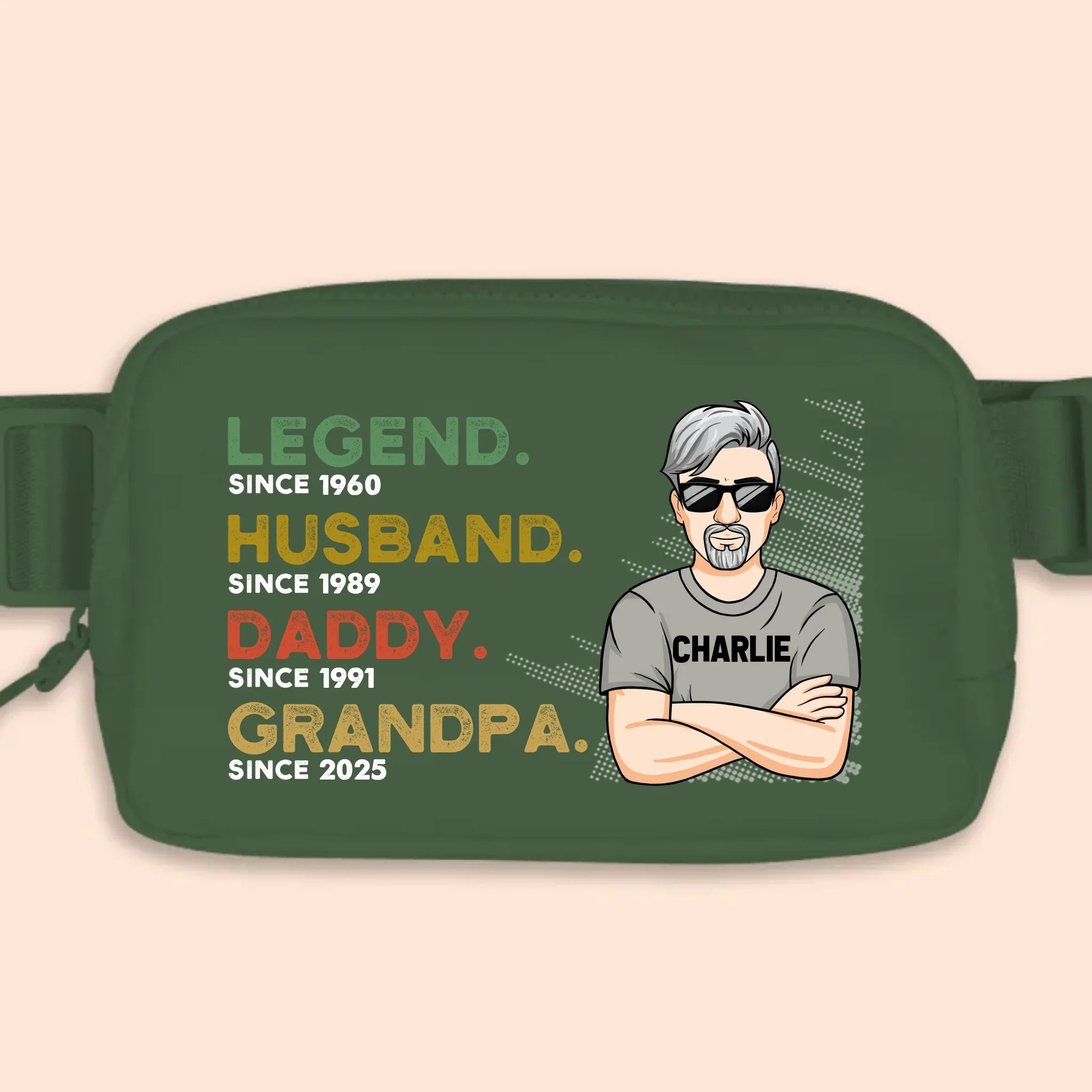A Legacy In Motion - Family Personalized Custom Crossbody & Waist Bag - Father's Day, Gift For Dad, Grandpa