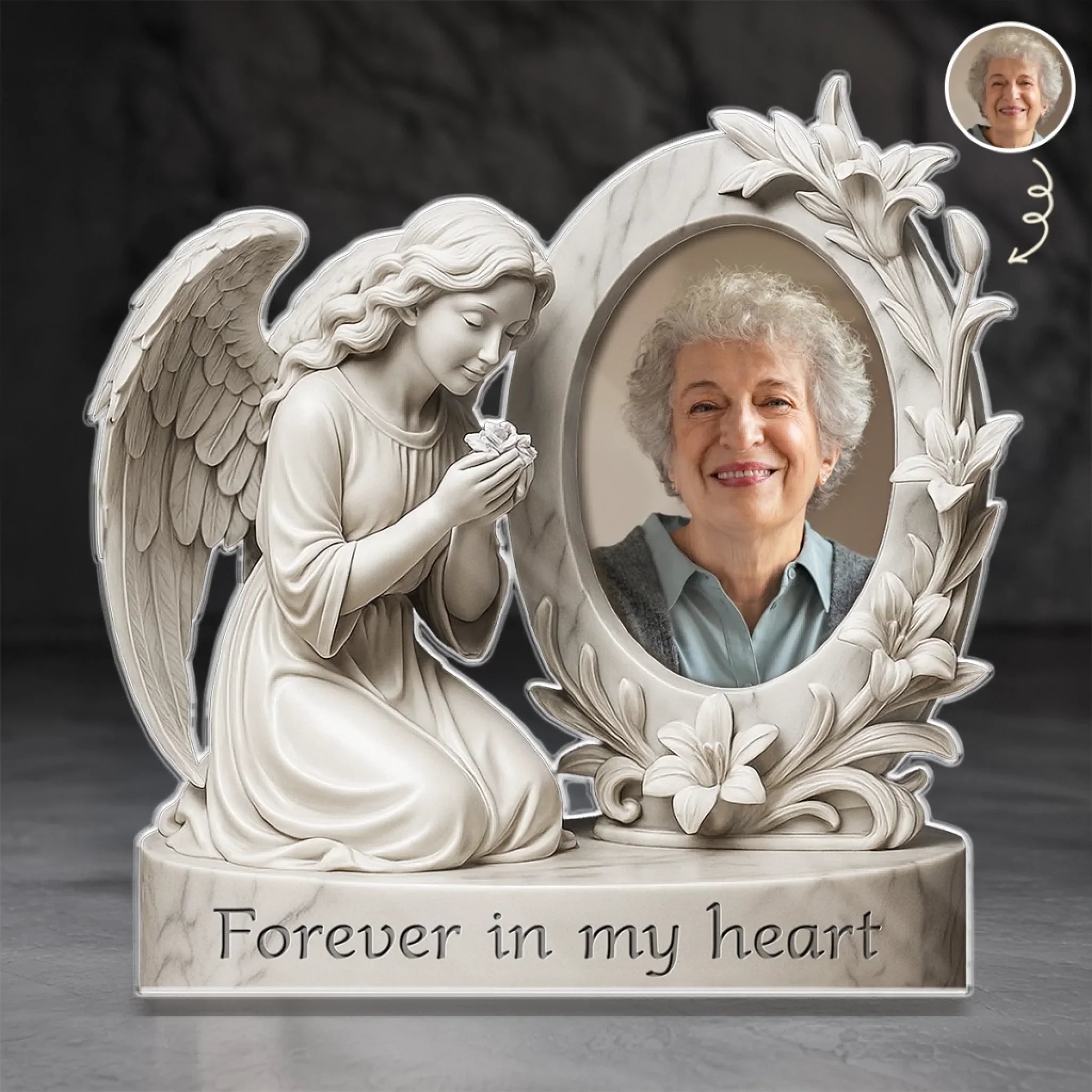 Custom Photo Your Love Is My Forever Light - Memorial Personalized Custom Acrylic Plaque Custom Shape - Sympathy Gift For Family Members