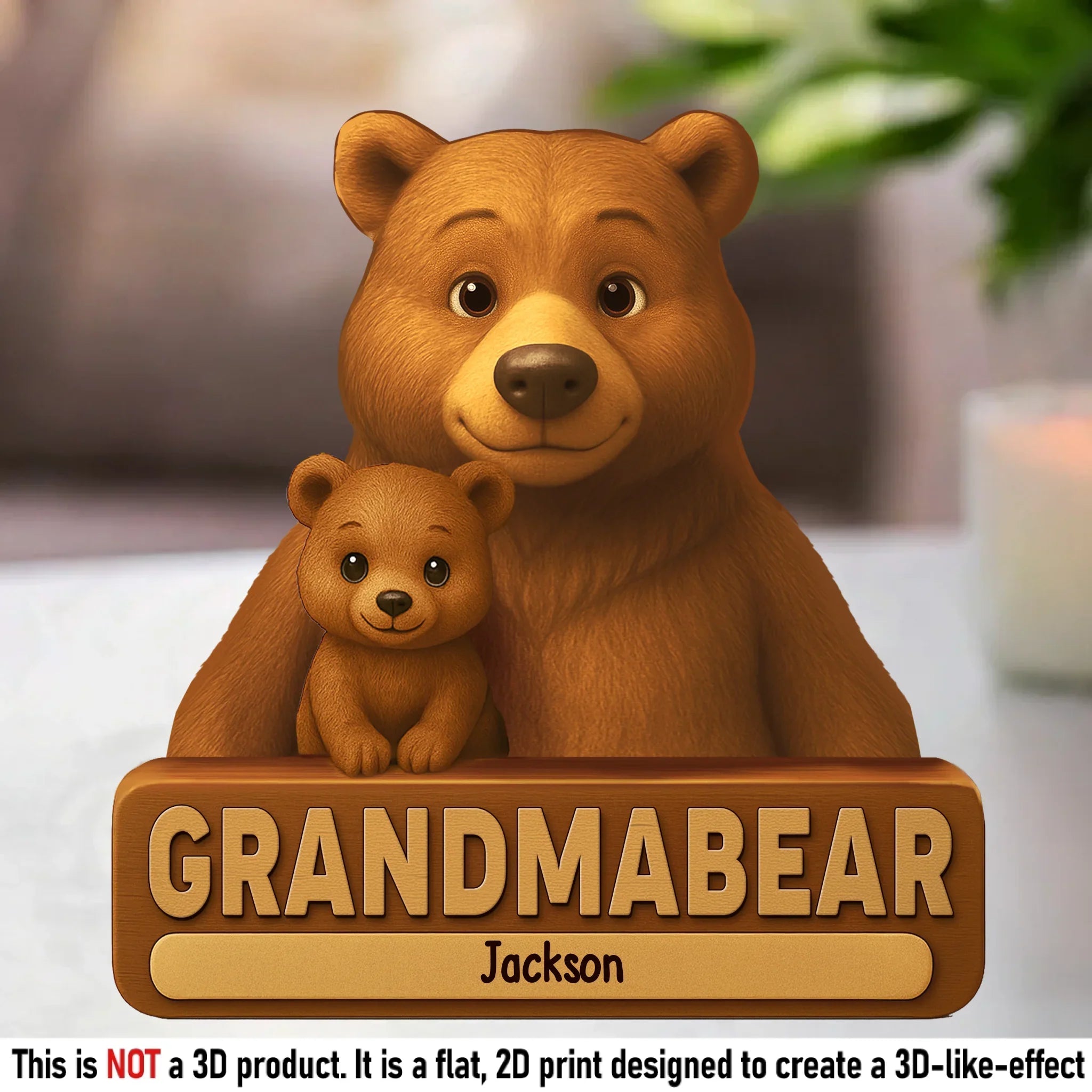 Rooted In Love, Protected Like A Bear - Family Personalized Custom Acrylic Plaque Custom Shape - Mother's Day, Gift For Mom, Grandma