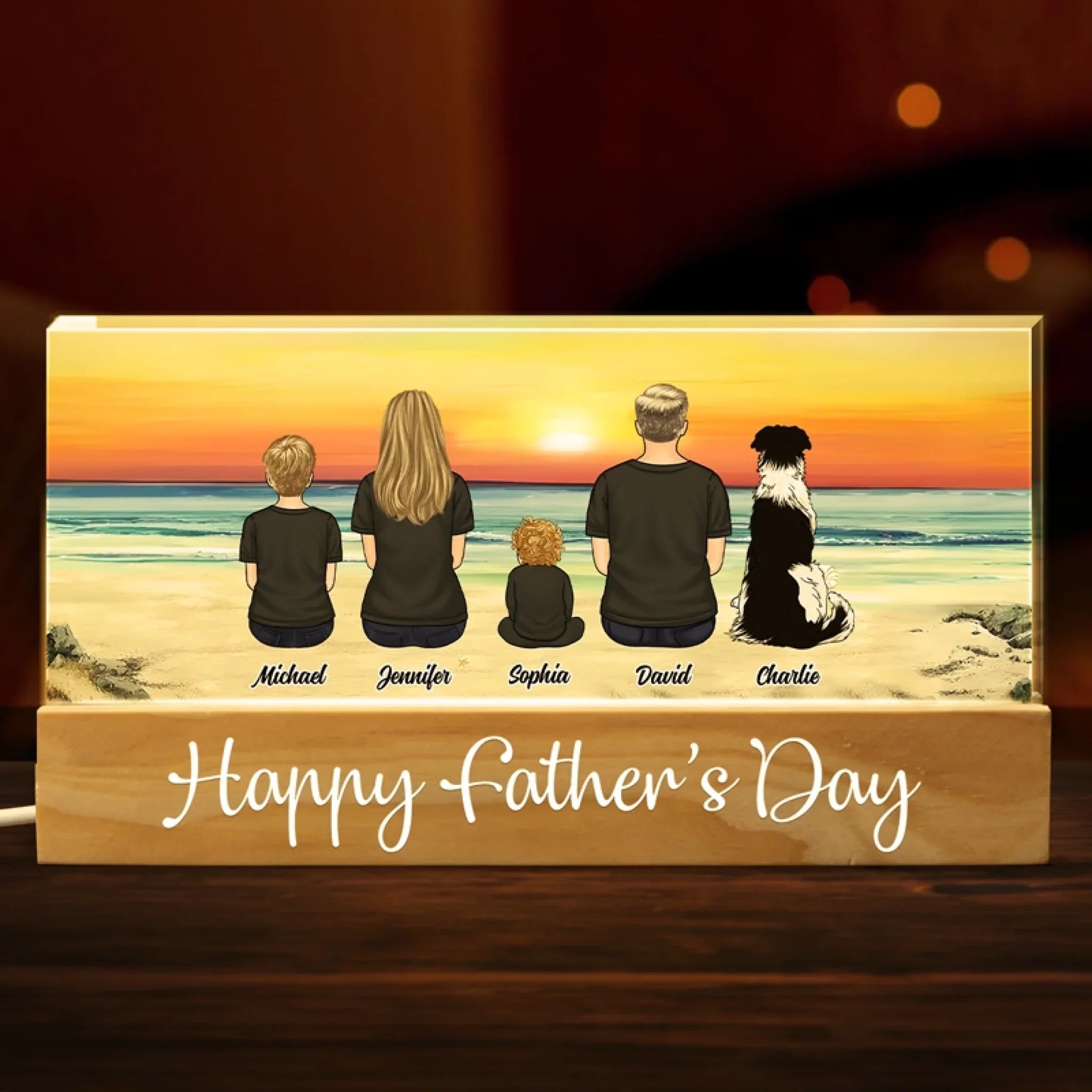 Your Love Lights Our World - Family Personalized Custom Acrylic Letters 3D LED Night Light - Father's Day, Gift For Dad, Grandpa