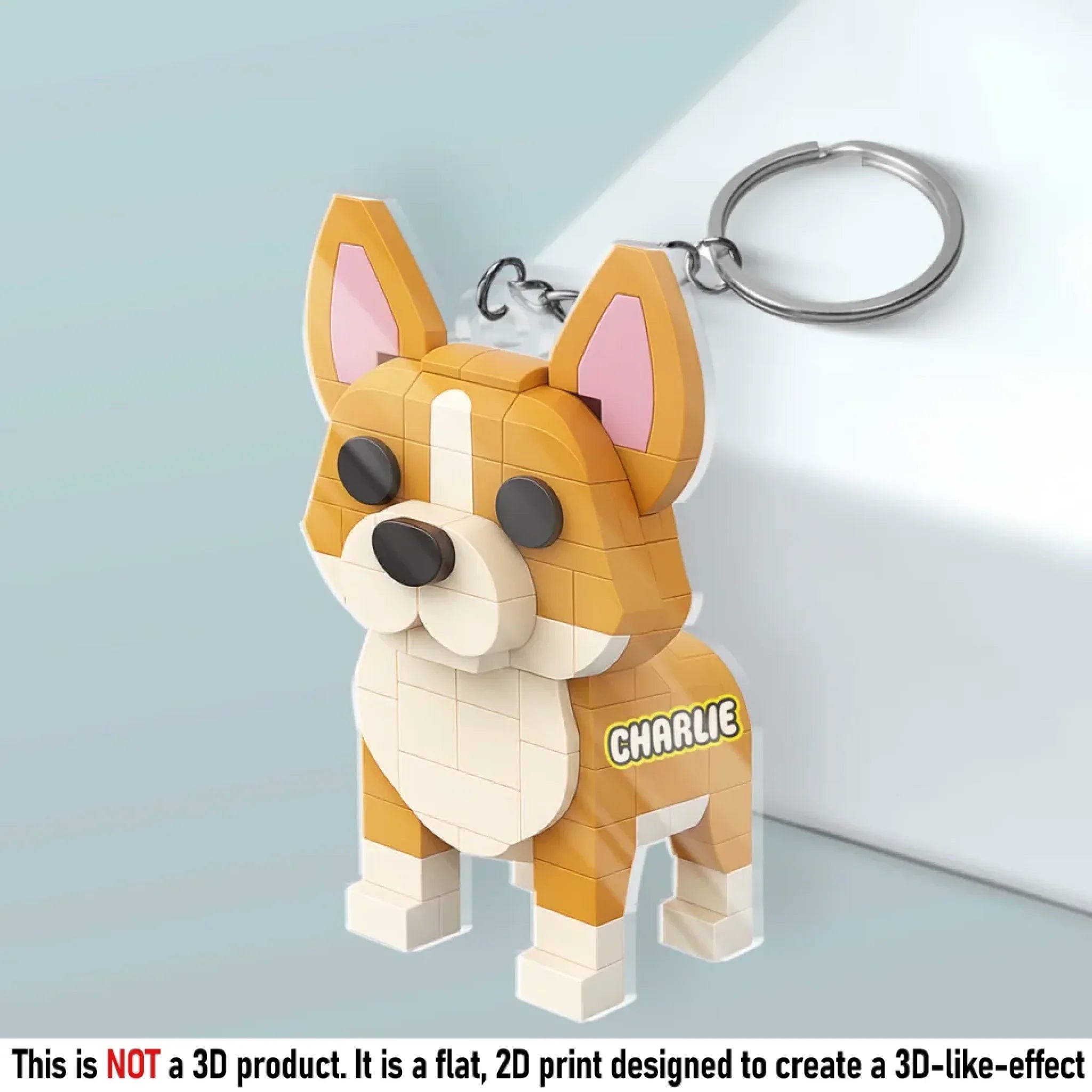 Custom Photo Tiny But Mighty - Dog & Cat Personalized Custom Shaped Acrylic Keychain - Gift For Pet Owners, Pet Lovers