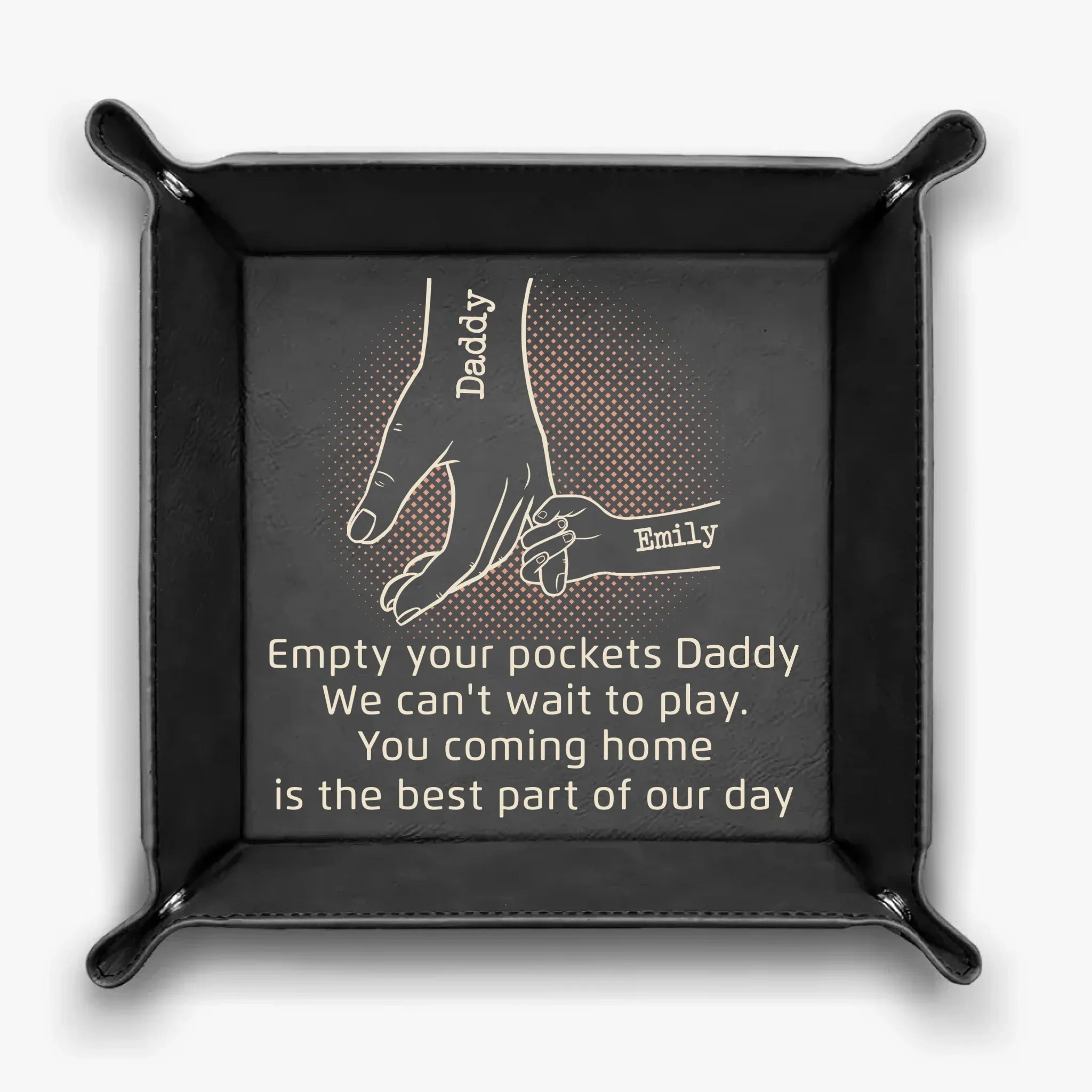 Come Home To Love - Family Personalized Custom Leather Valet Tray - Father's Day, Gift For Dad, Grandpa