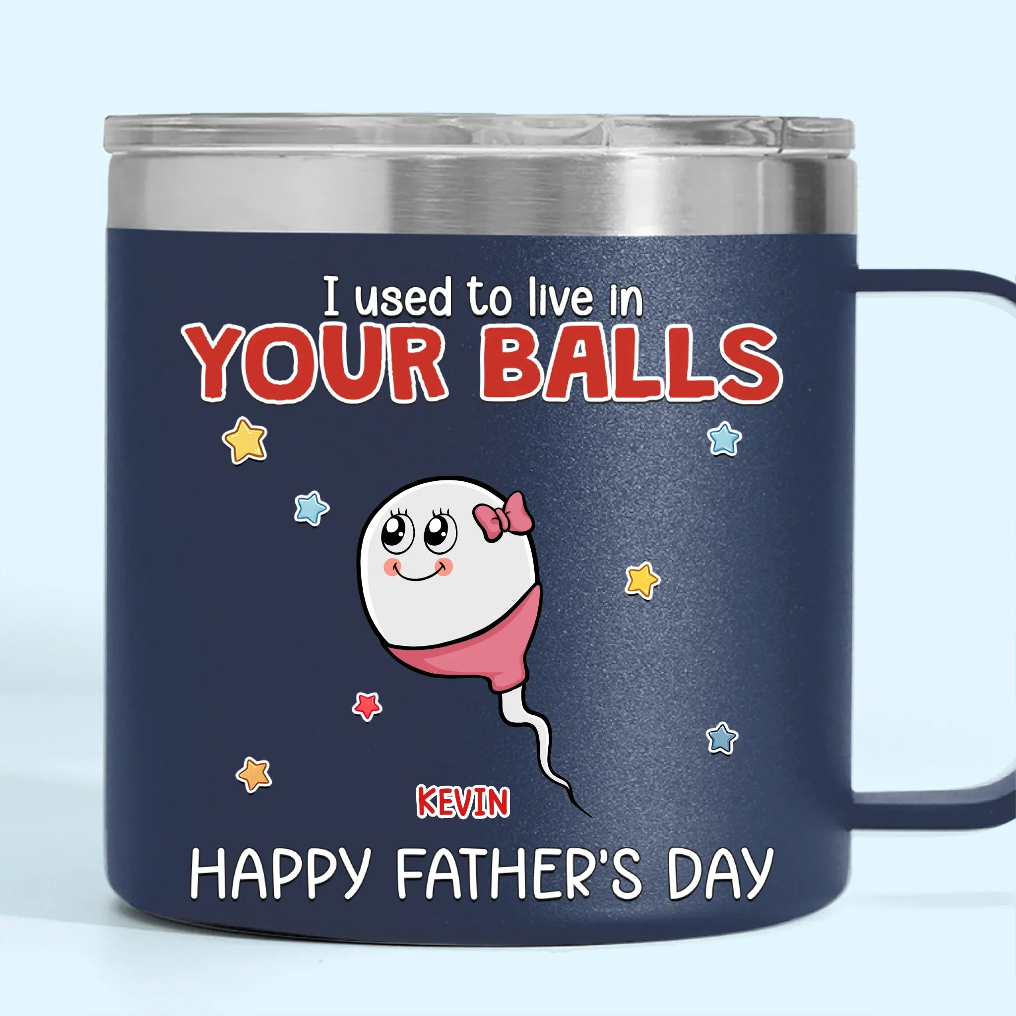 Born From Legends, Raised By One - Family Personalized Custom 14oz Stainless Steel Tumbler With Handle - Father's Day, Gift For Dad