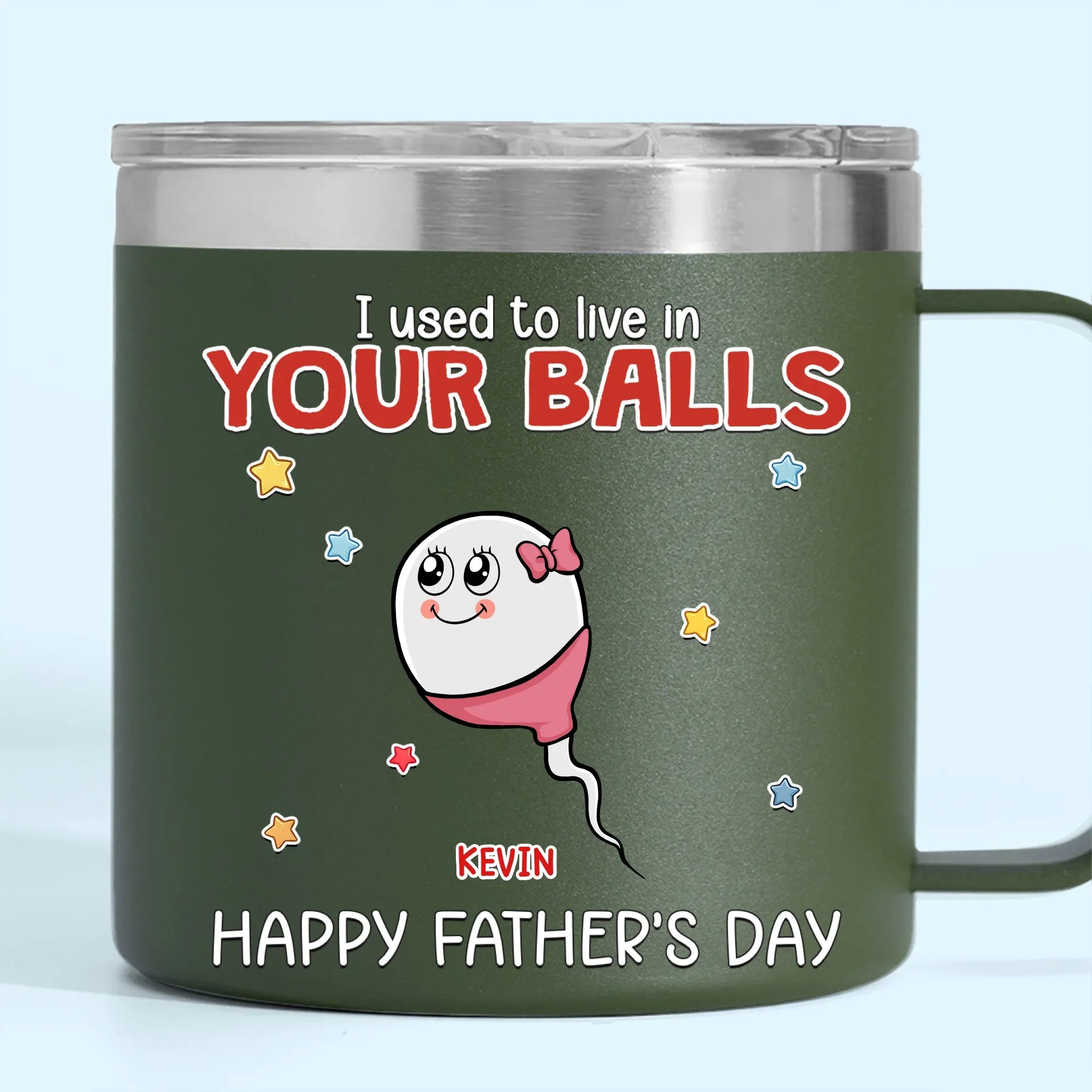 Born From Legends, Raised By One - Family Personalized Custom 14oz Stainless Steel Tumbler With Handle - Father's Day, Gift For Dad