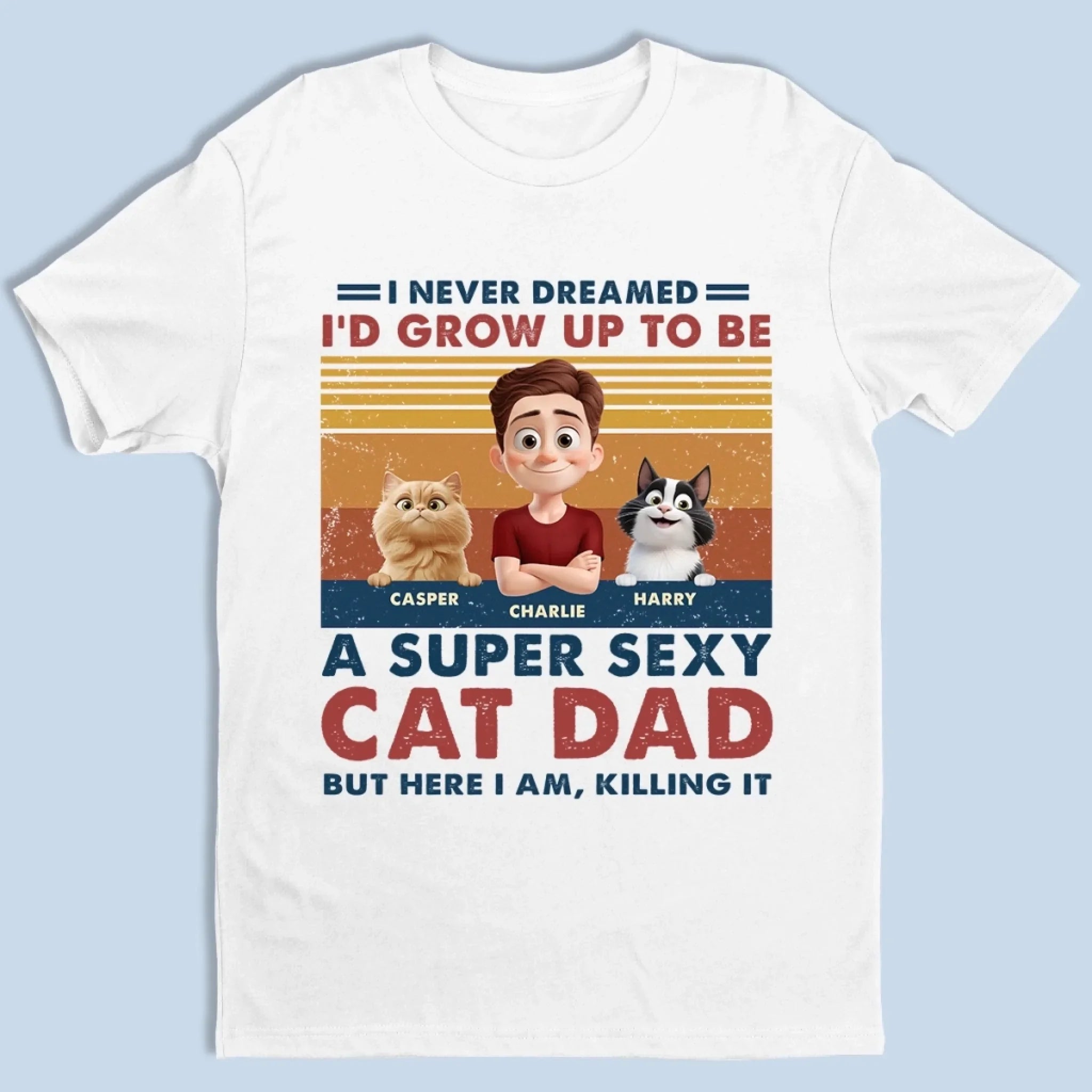 World’s Most Purr-fect Cat Dad - Cat Personalized Custom Unisex T-shirt, Premium T-shirt, Hoodie - Father's Day, Gift For Dad, Pet Owners, Pet Lovers