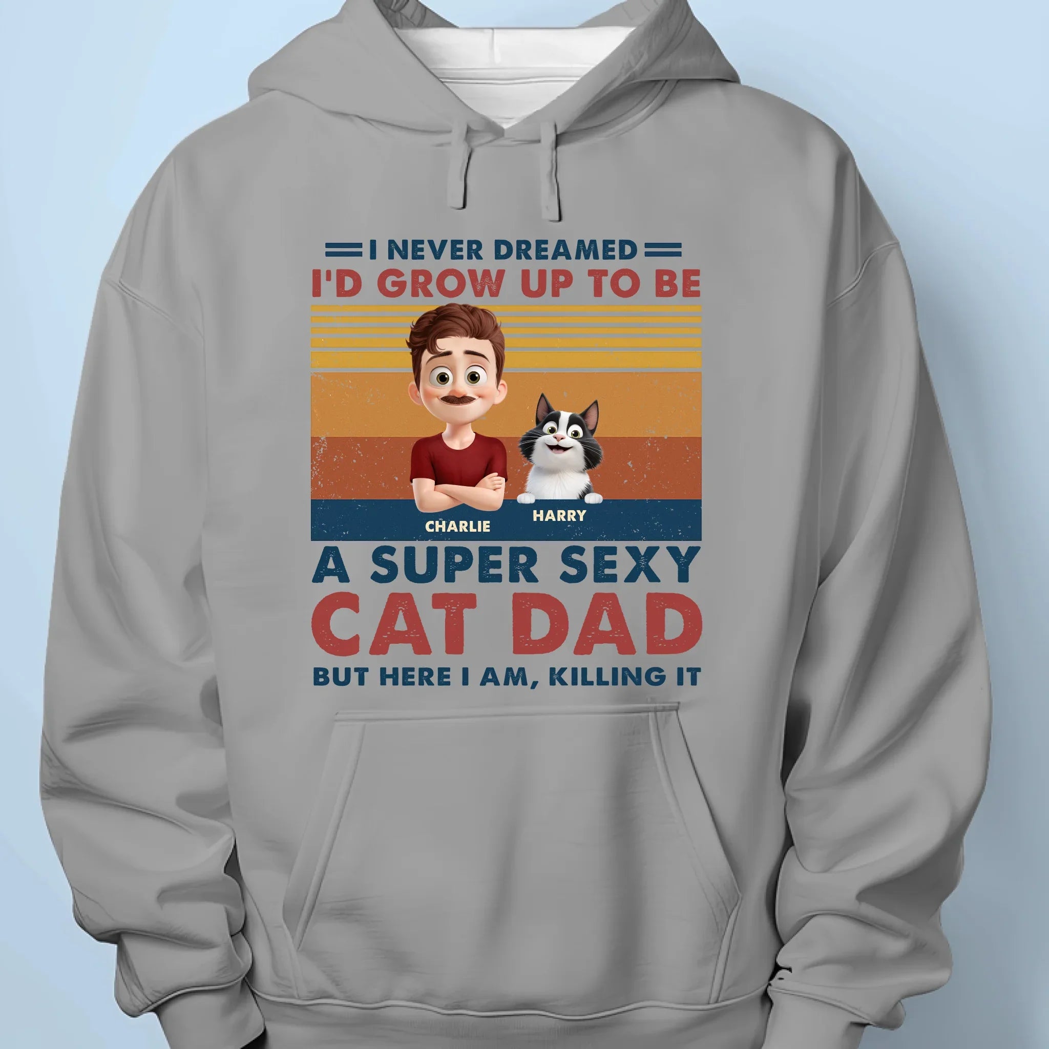 World’s Most Purr-fect Cat Dad - Cat Personalized Custom Unisex T-shirt, Premium T-shirt, Hoodie - Father's Day, Gift For Dad, Pet Owners, Pet Lovers