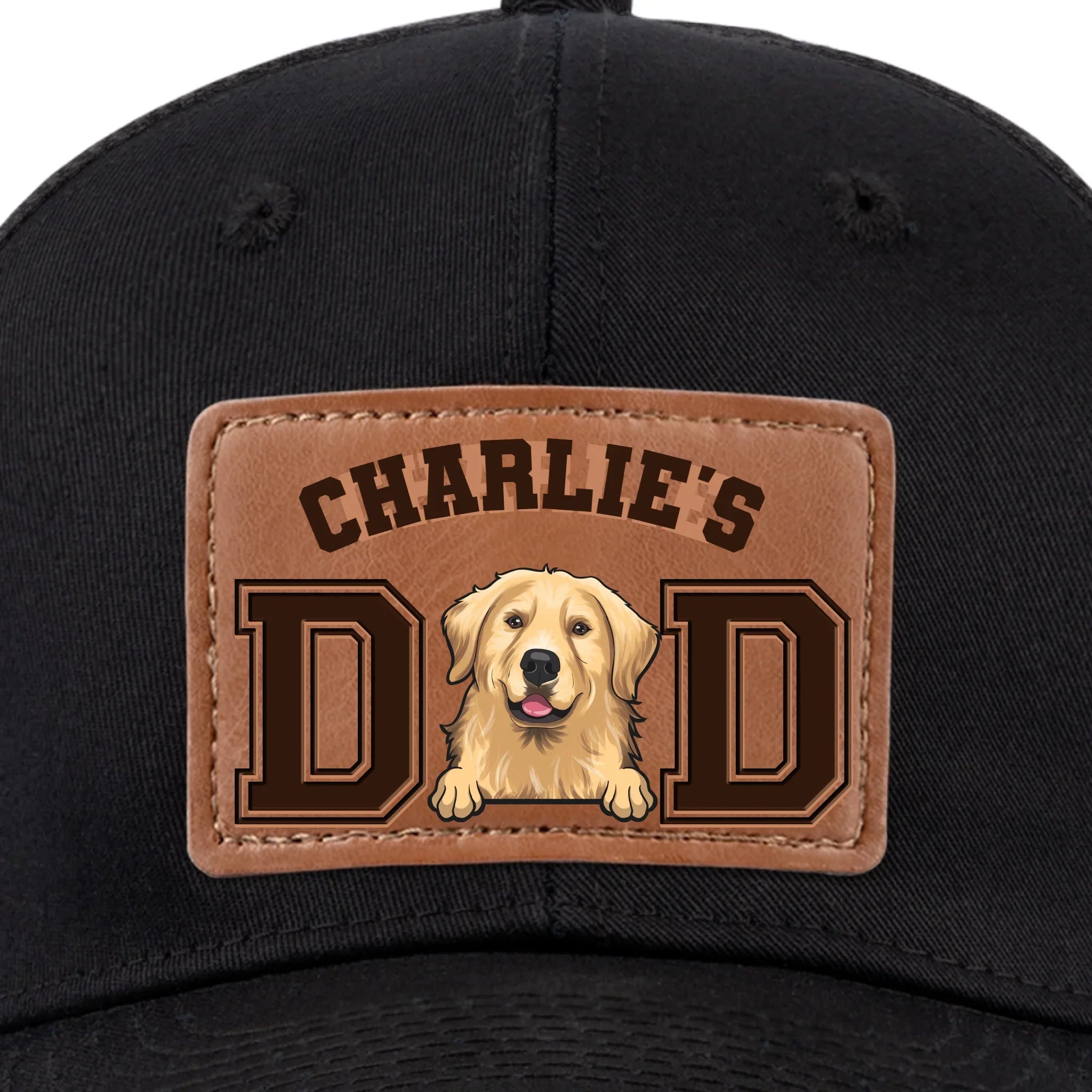 Tails Wag For This Guy - Dog Personalized Custom Leather Patch Hat - Father's Day, Gift For Pet Owners, Pet Lovers