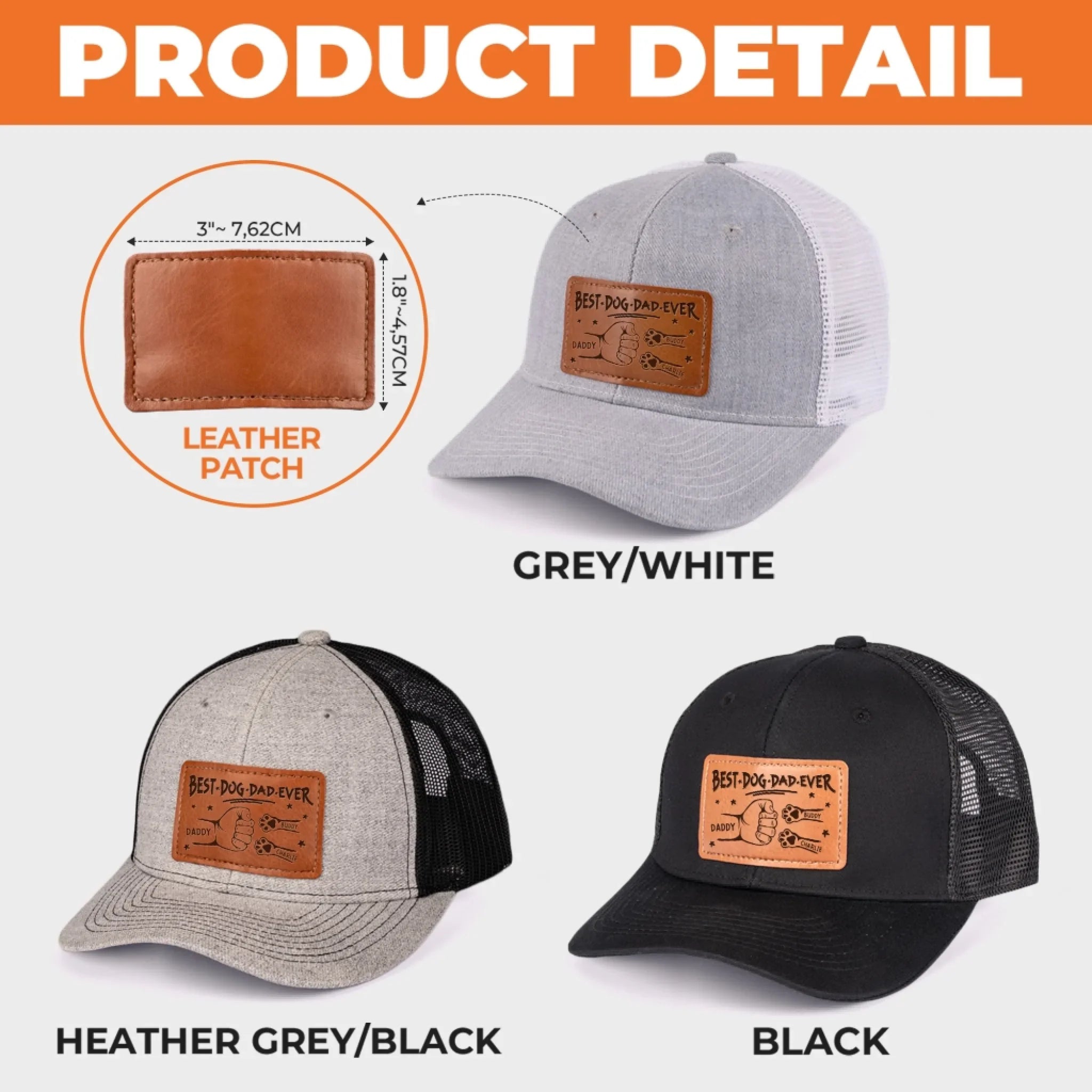 Proud Dad Of Pawsome Kids - Dog & Cat Personalized Custom Leather Patch Hat - Father's Day, Gift For Pet Owners, Pet Lovers