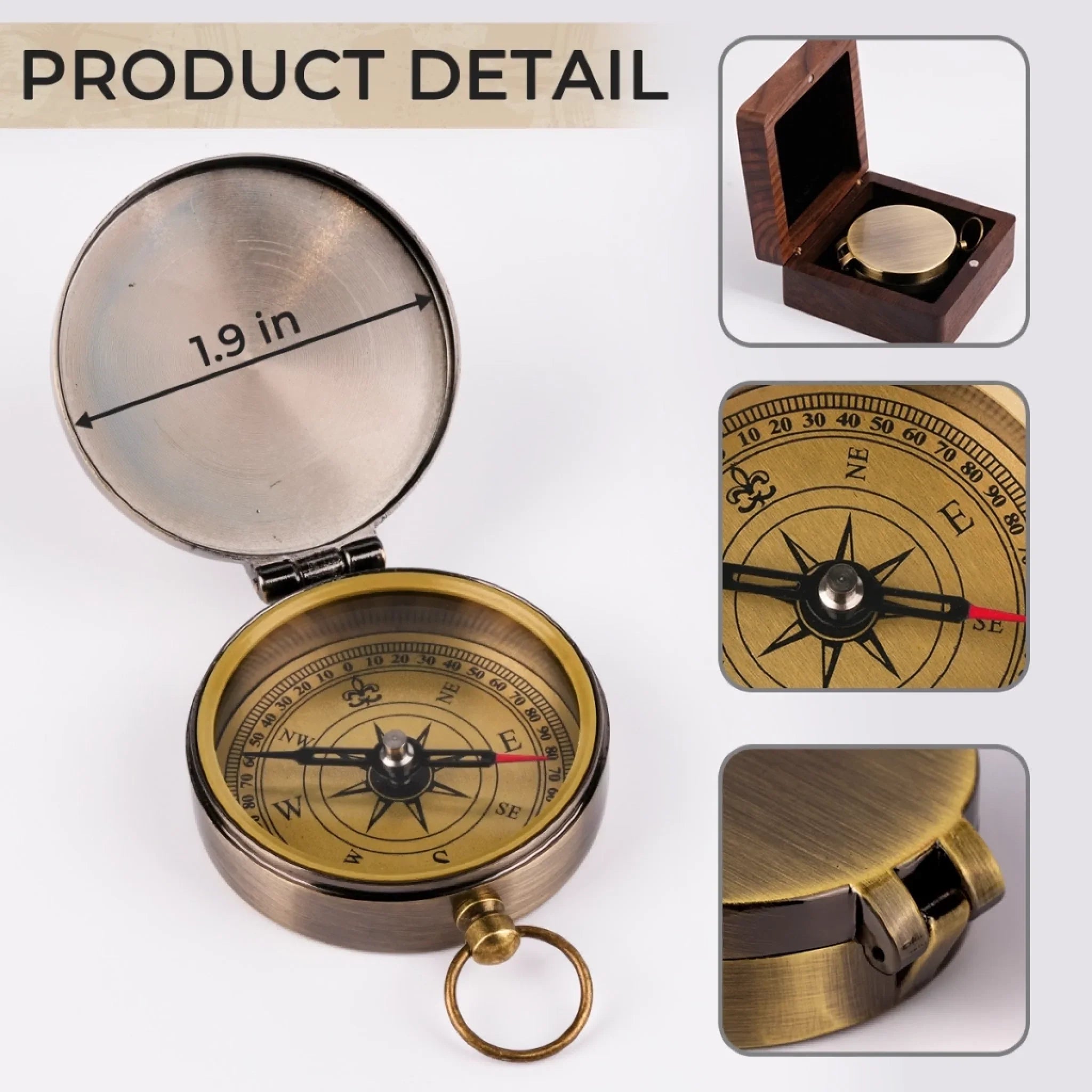 Custom Photo You’ll Always Be My Hero - Family Personalized Custom Compass - Father's Day, Gift For Dad, Grandpa, Family Members