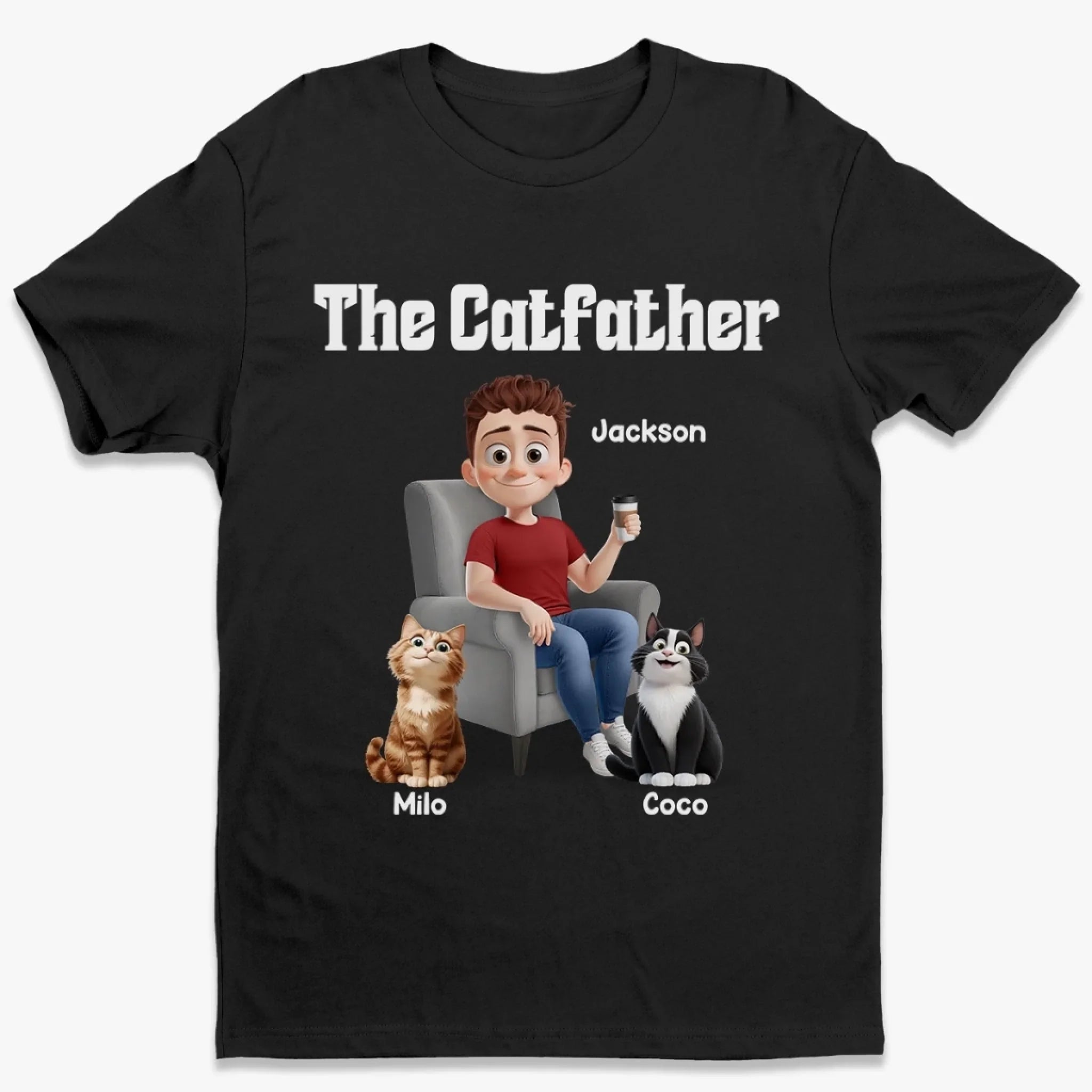 The Catfather - Cat Personalized Custom Unisex T-shirt, Premium T-shirt, Hoodie - Father's Day, Gift For Dad, Pet Owners, Pet Lovers