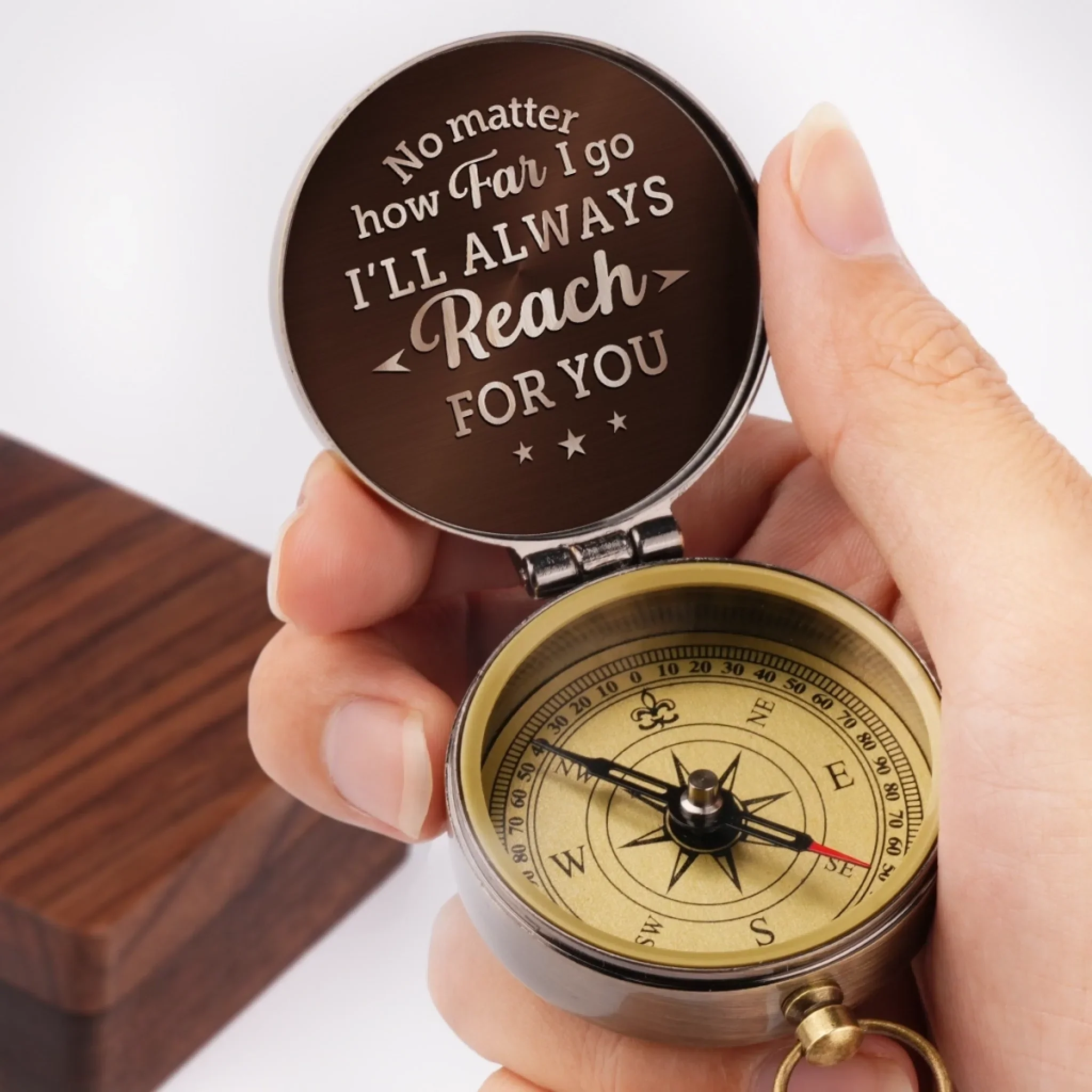 Our Journey Starts With You - Family Personalized Custom Compass - Father's Day, Gift For Dad, Grandpa