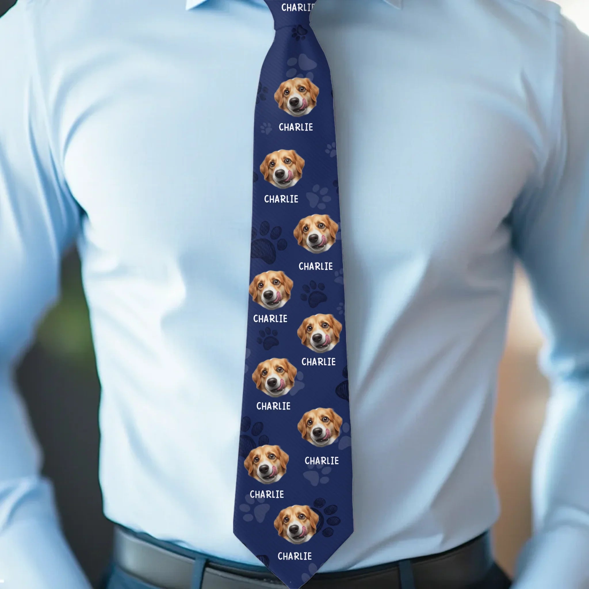 Custom Photo Paws-itively The Best Tie Ever - Dog & Cat Personalized Custom Tie - Father's Day, Gift For Dad, Pet Owners, Pet Lovers