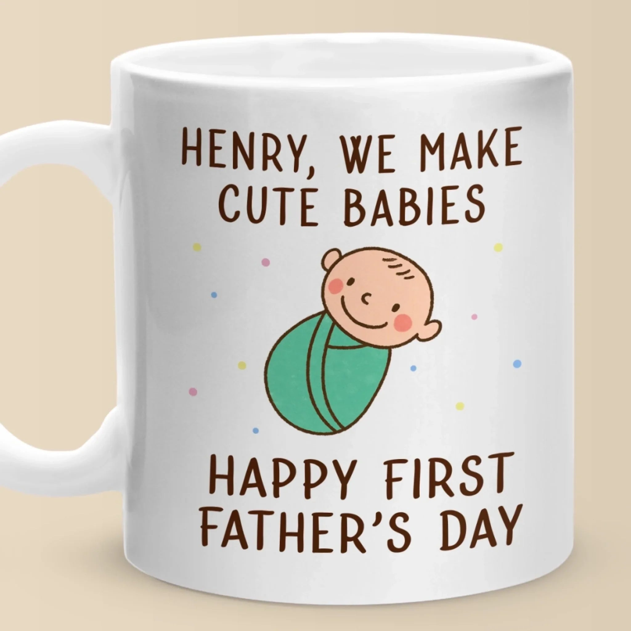 Love, Snuggles And Memories - Family Personalized Custom Mug - Father's Day, Baby Shower Gift, Gift For First Dad, Baby Kids, Newborn Baby
