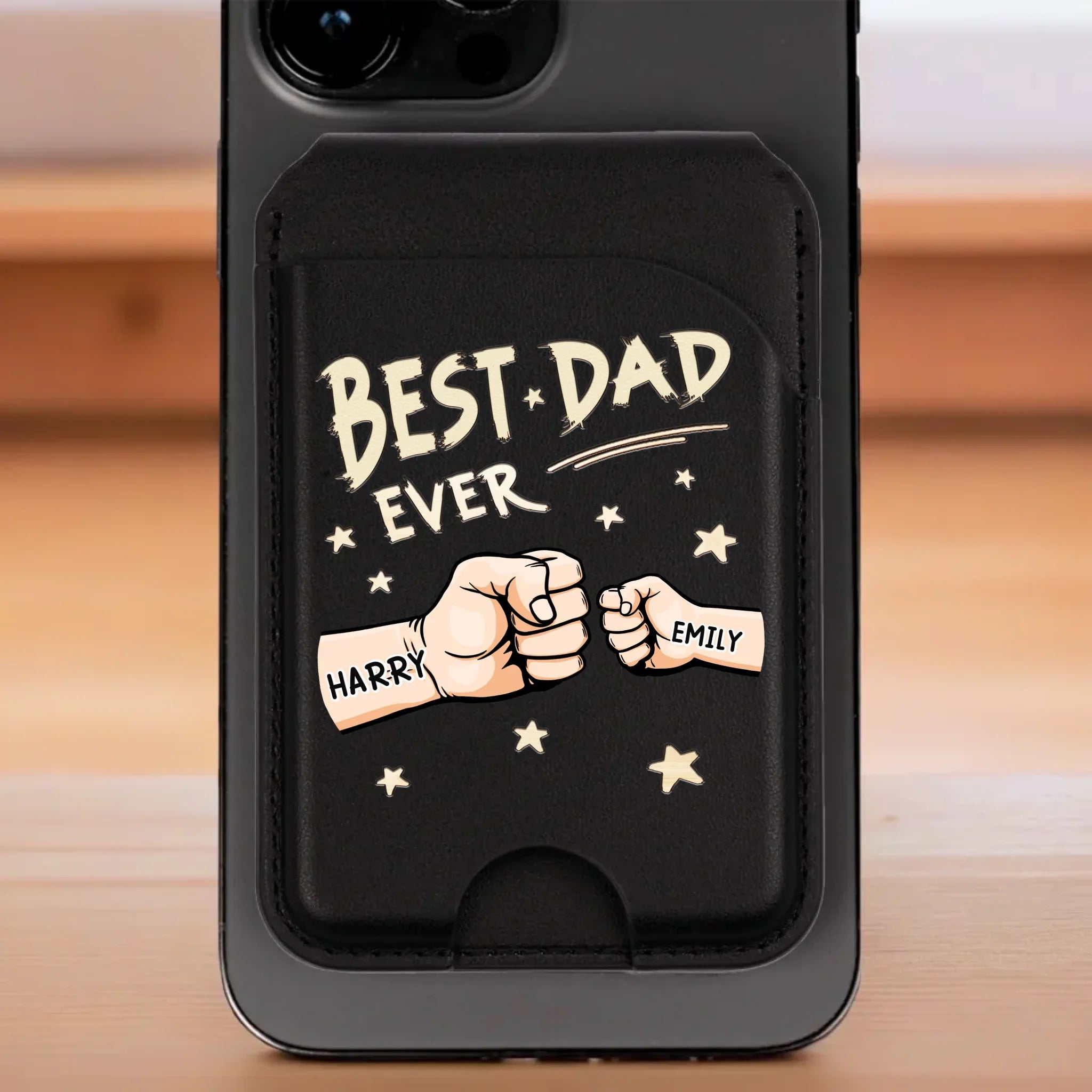 His Hands, Our Heroes - Family Personalized Custom Magnetic Wallet For iPhone - Father's Day, Gift For Dad, Grandpa