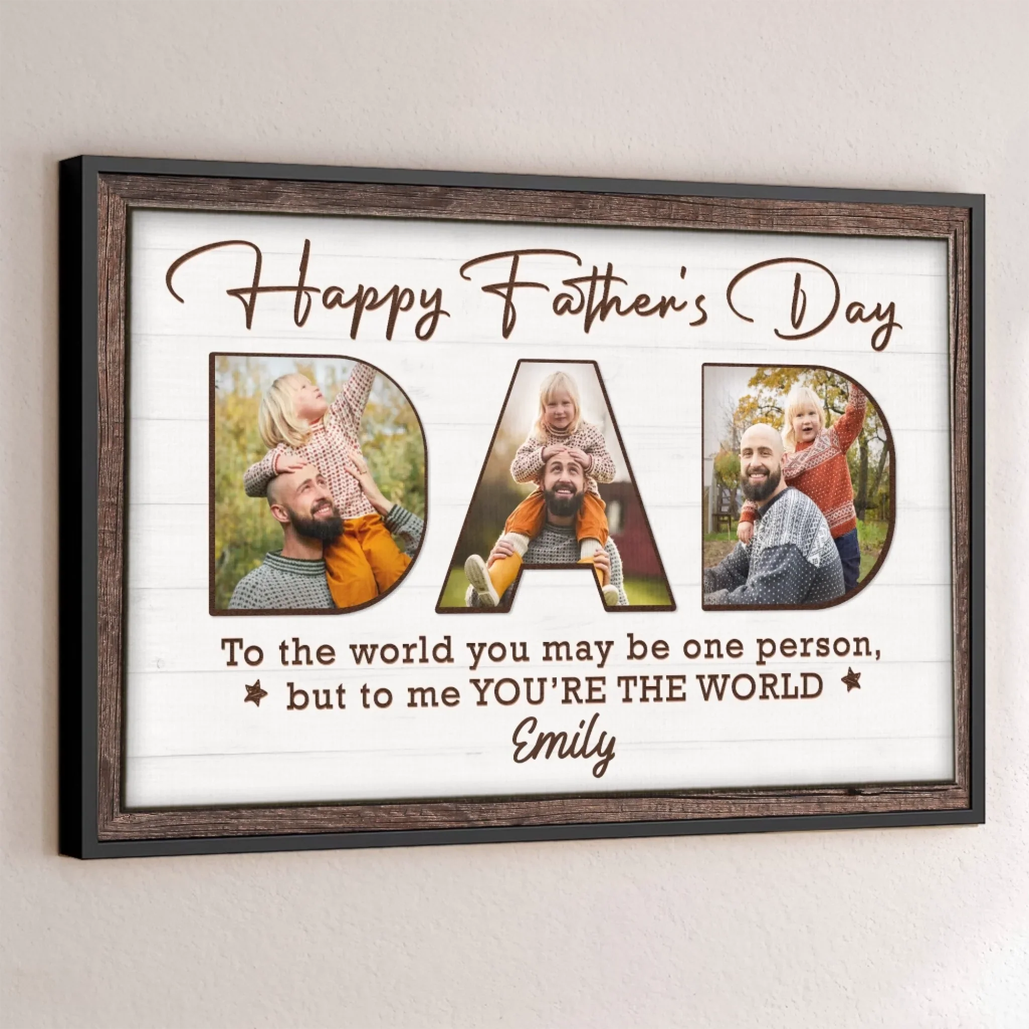 Custom Photo You Make Our World Complete - Family Personalized Custom Horizontal Poster - Father's Day, Gift For Dad, Grandpa