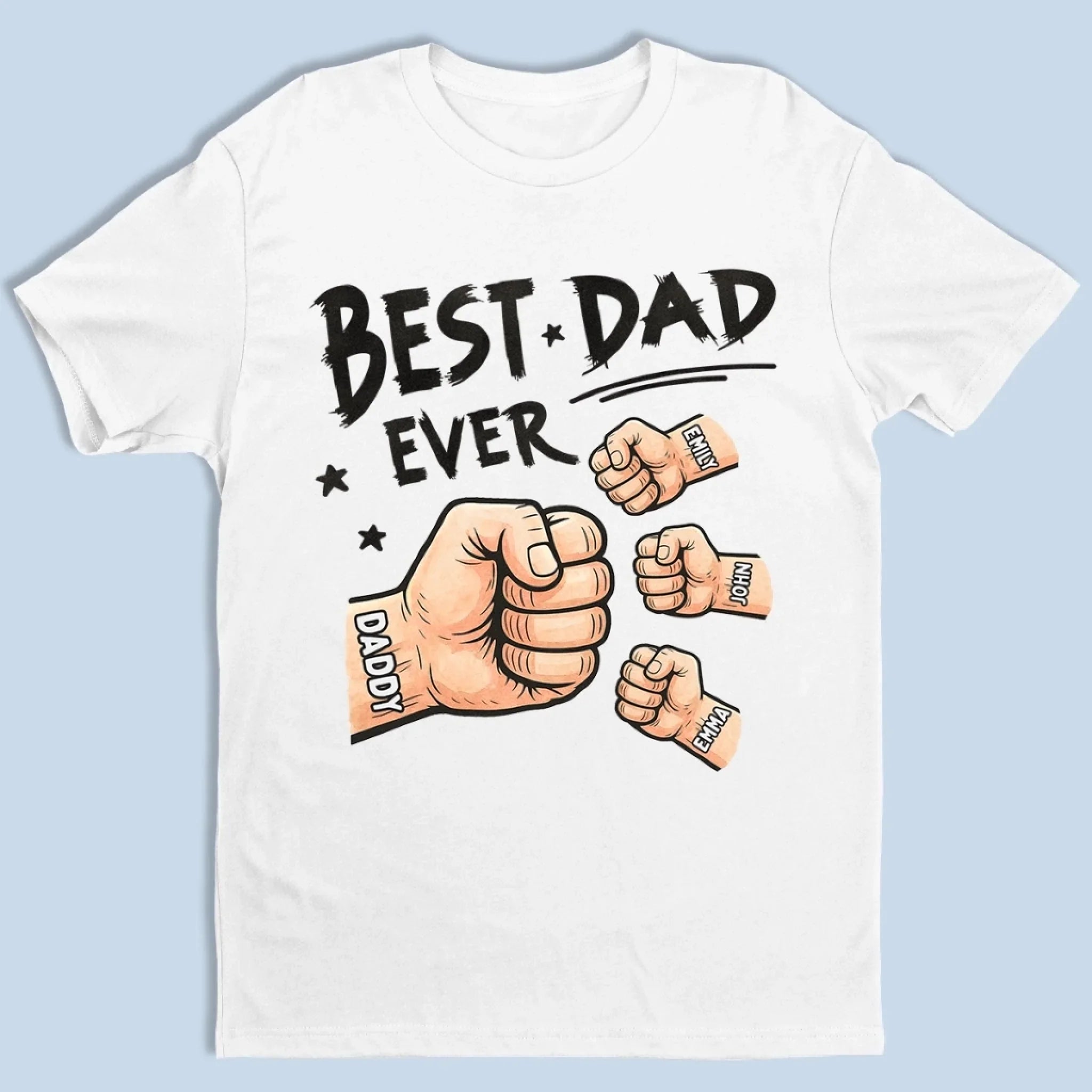Best Daddy In The Universe - Family Personalized Custom Unisex T-shirt, Premium T-shirt, Hoodie - Father's Day, Gift For Dad, Grandpa